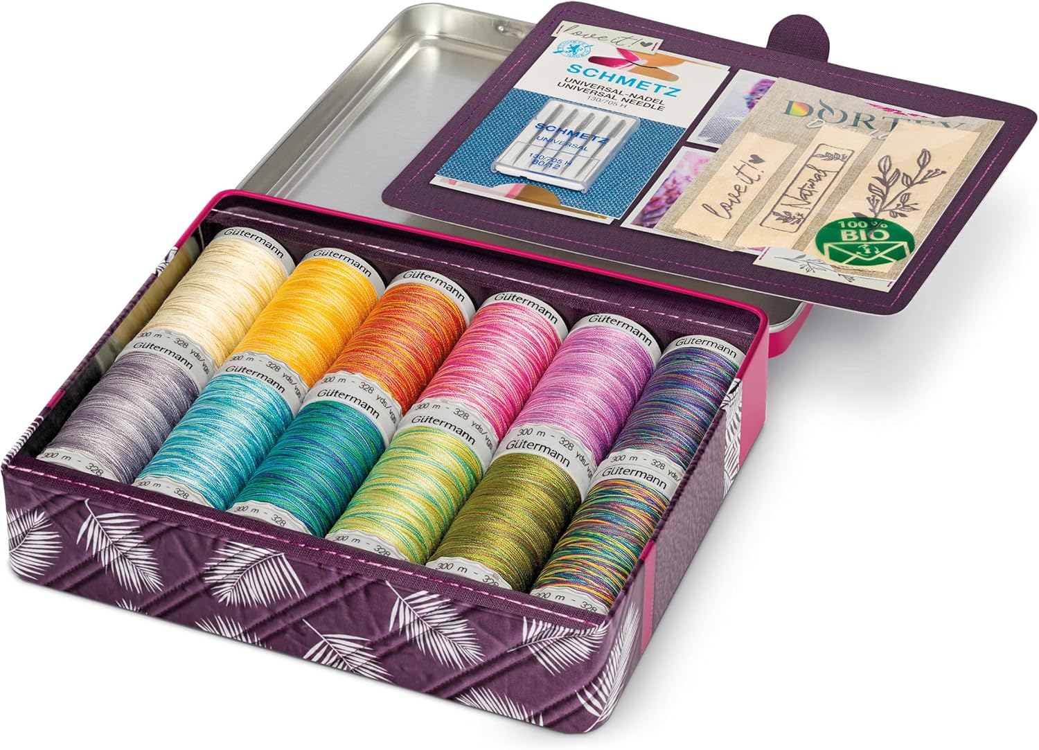 Gütermann Cotton 30 Box with Needles and Labels 12x300m -1pc