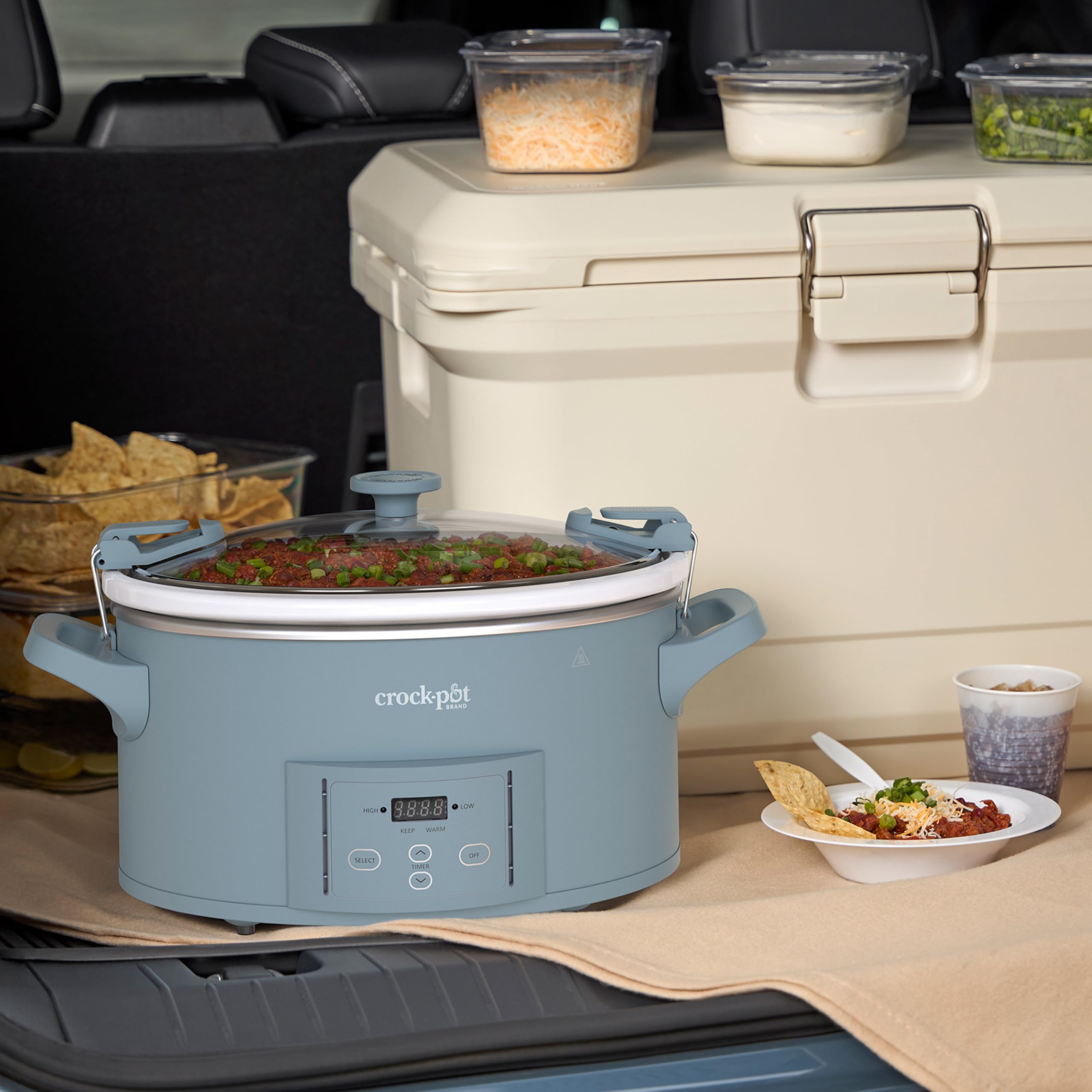 Crock-Pot Design Series - Pentola lenta programmabile, 2,7 l, colore: blu foschia mattutina