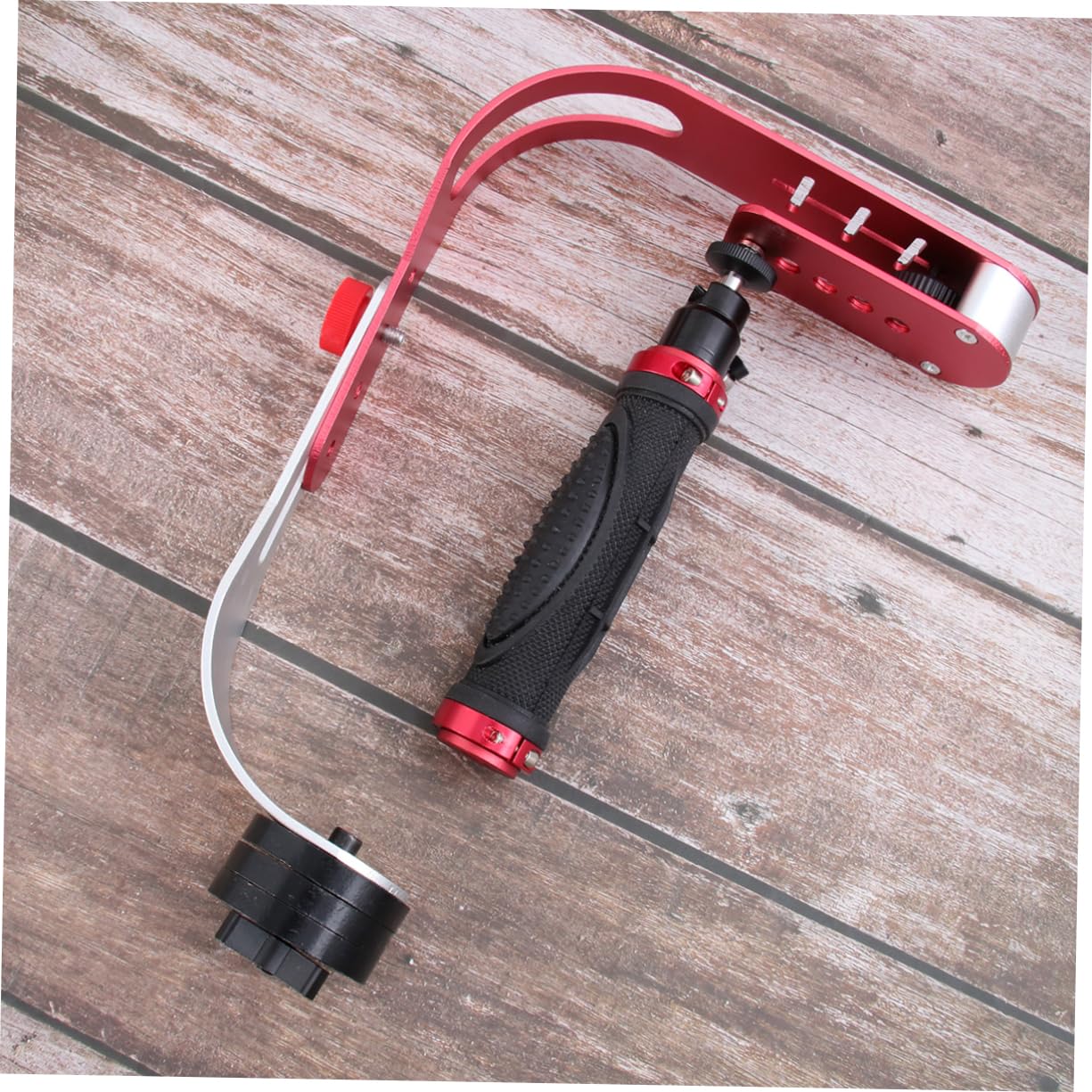 Stabilizzatore per Fotocamera a Arco Portatile in Lega di Alluminio Rosso | Camera e Dv, Supporto Manuale per Riprese in Viaggio, Movimenti Bassi Fluidi, Riduce Vibrazioni