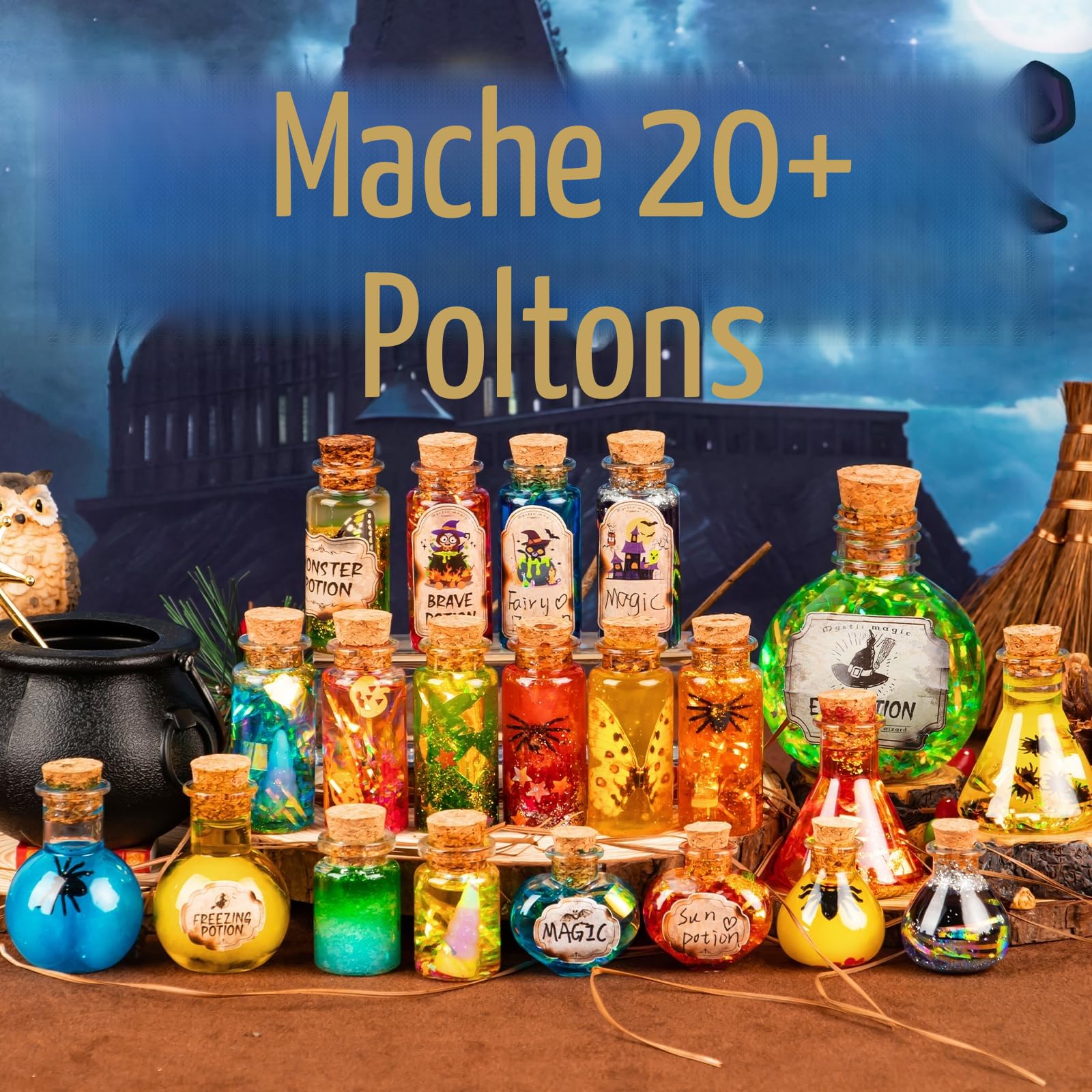 Mostof Zaubertränke-Sets für Kinder, Mix 20+ Fee Magische Experimente Tränke und Magischer Kessel, Kreatives Geschenke für Mädchen Jungen Alter 8-12