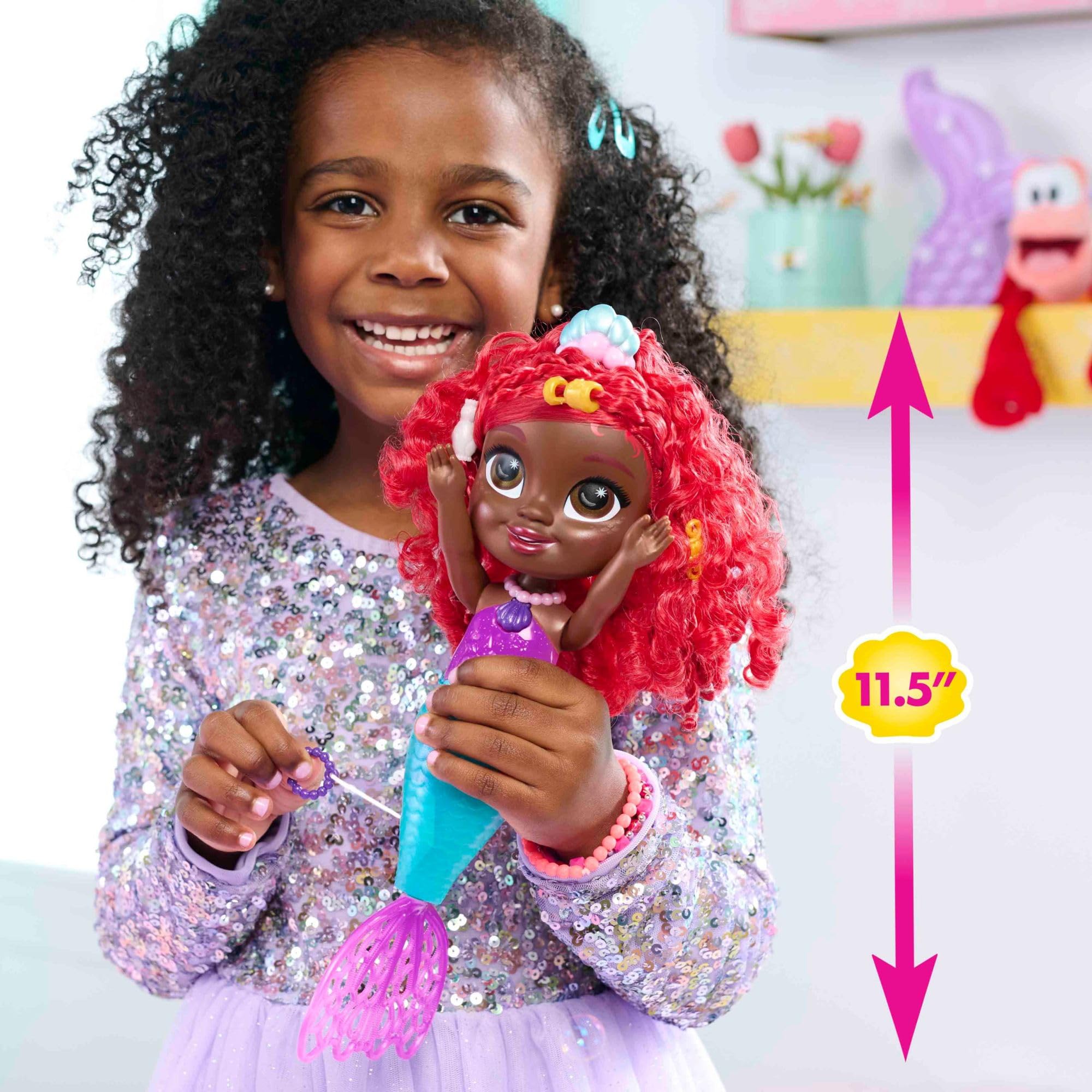 Bambola Ariel Disney Junior Bubbles Fun con accessori, 8 pezzi, bambola alta 29 cm con effetti sonori, giocattoli per bambini dai 3 anni in su di Just Play