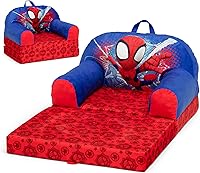 Delta Children Spidey & His Amazing Friends Cozee Buddy 2-in-1 Flip-Out Toddler Chair Bed, GREENGUARD Gold Certified, Red