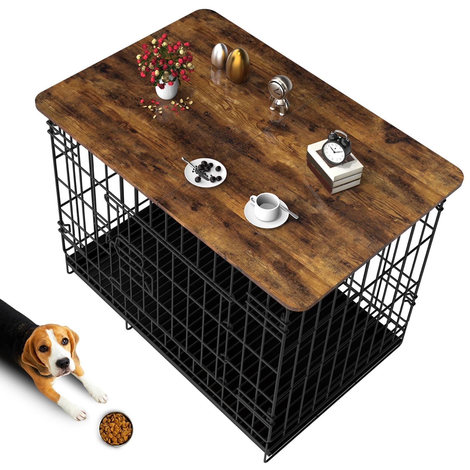 Visual Reference: Snapklik Com Hoyula Dog Crate Topper Wood Countertop For 54