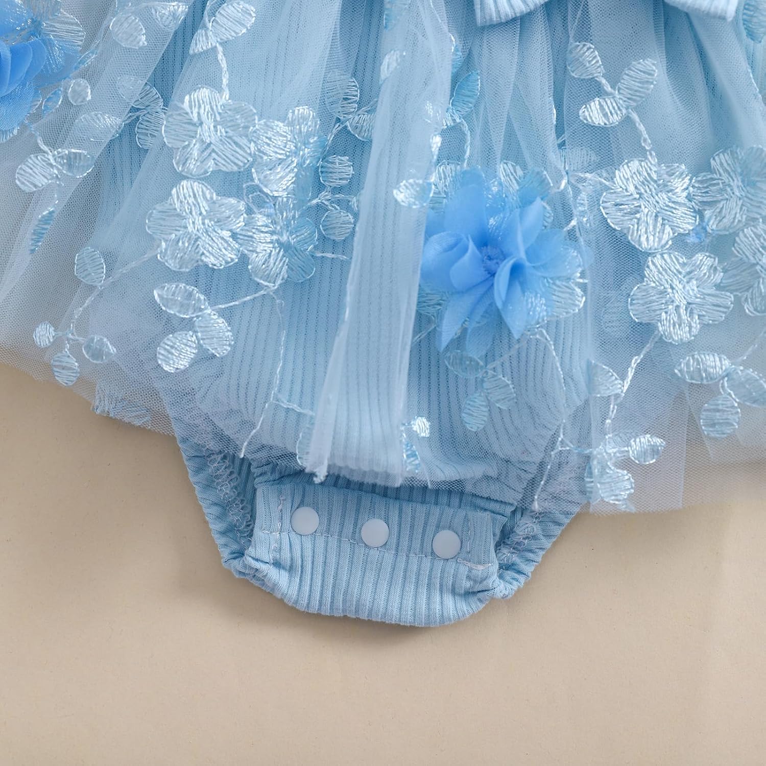 Newborn Infant Baby Girls Romper Dress Summer Jumpsuits Clothes Knitted Tutu Mesh Floral Skirt with Headband - Image 7