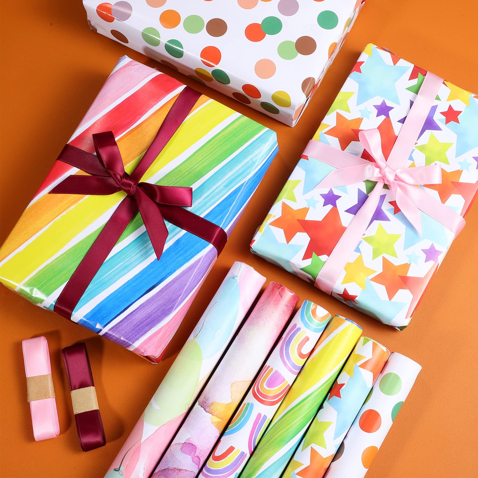 Operitacx 1juego Papeles De Para Cumpleaños Con Ribbons Embalaje Para Manualidades y Decoraciones De Fiesta