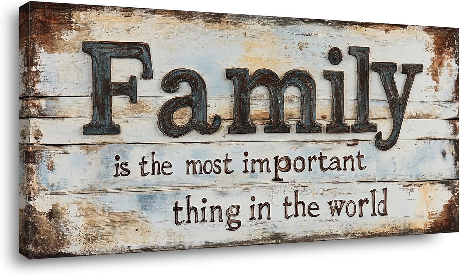 Ggaafet Retro Family Quotes Wall Art for Bedroom Canvas Painting Prints Family is the Most Important Thing in the World Rustic Farmhouse Art Deco Modern Artwork Office Kitchen Dining Room Decor