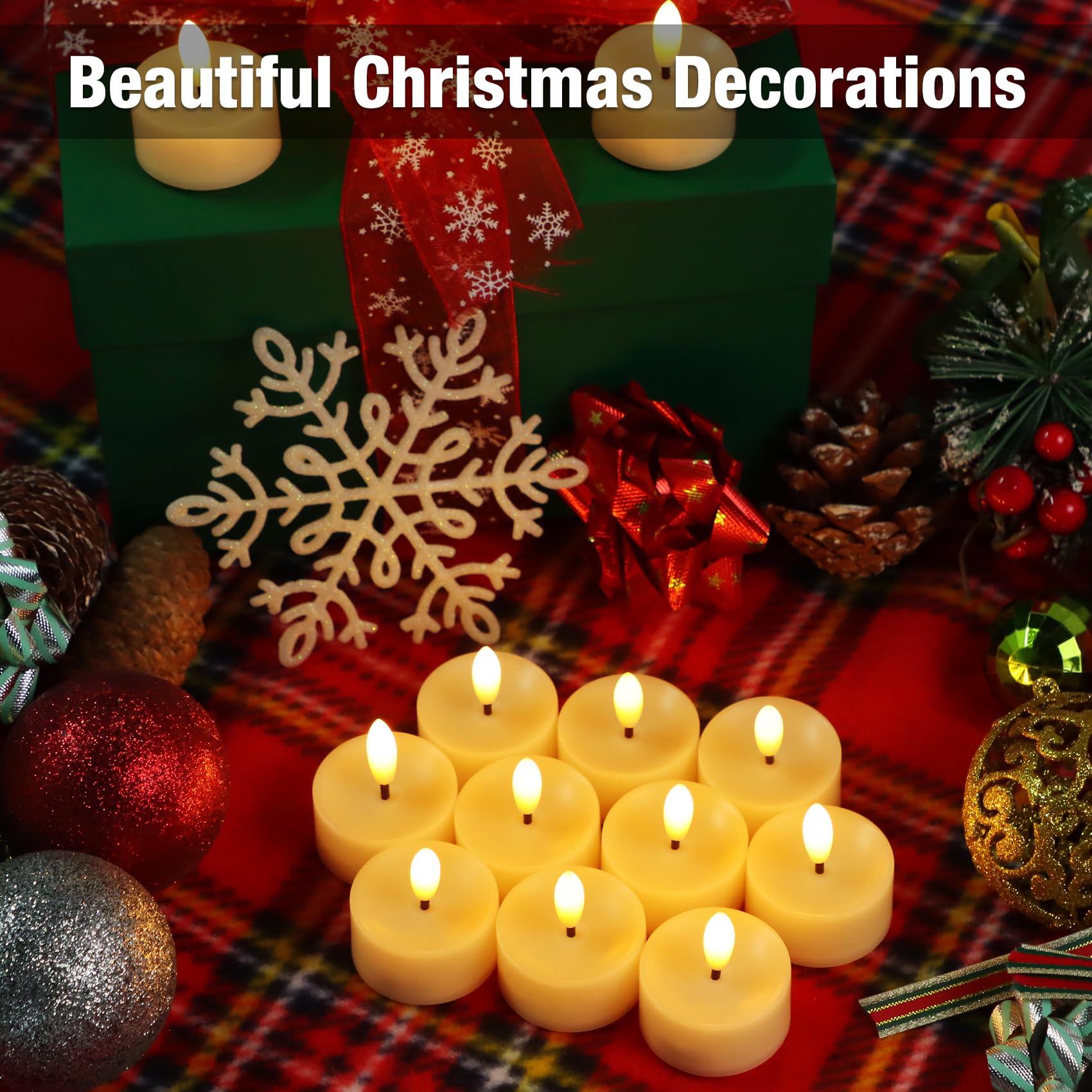 Confezione da 36 lumini a LED senza fiamma, realistici, tremolanti, elettrici, con stoppino 3D, a batteria, per matrimoni, festival, feste, decorazioni per la casa