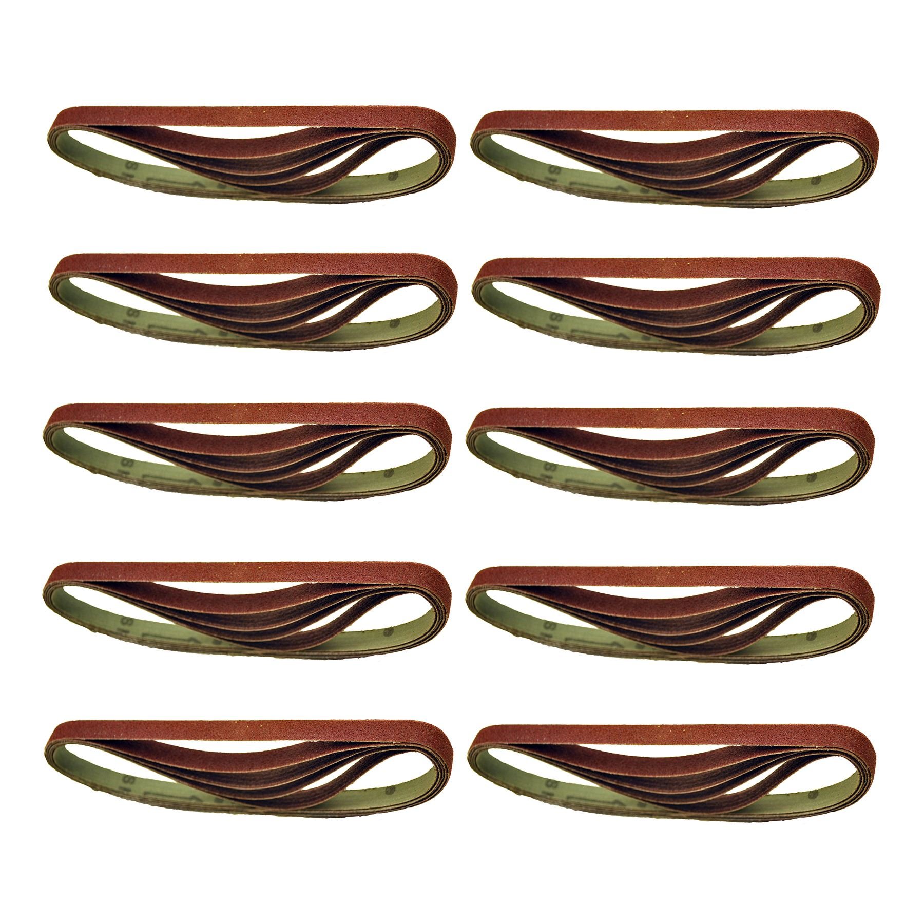 Belt Power Finger File Sander Abrasive Sanding Belts 457mm x 13mm 80 Grit 50pk