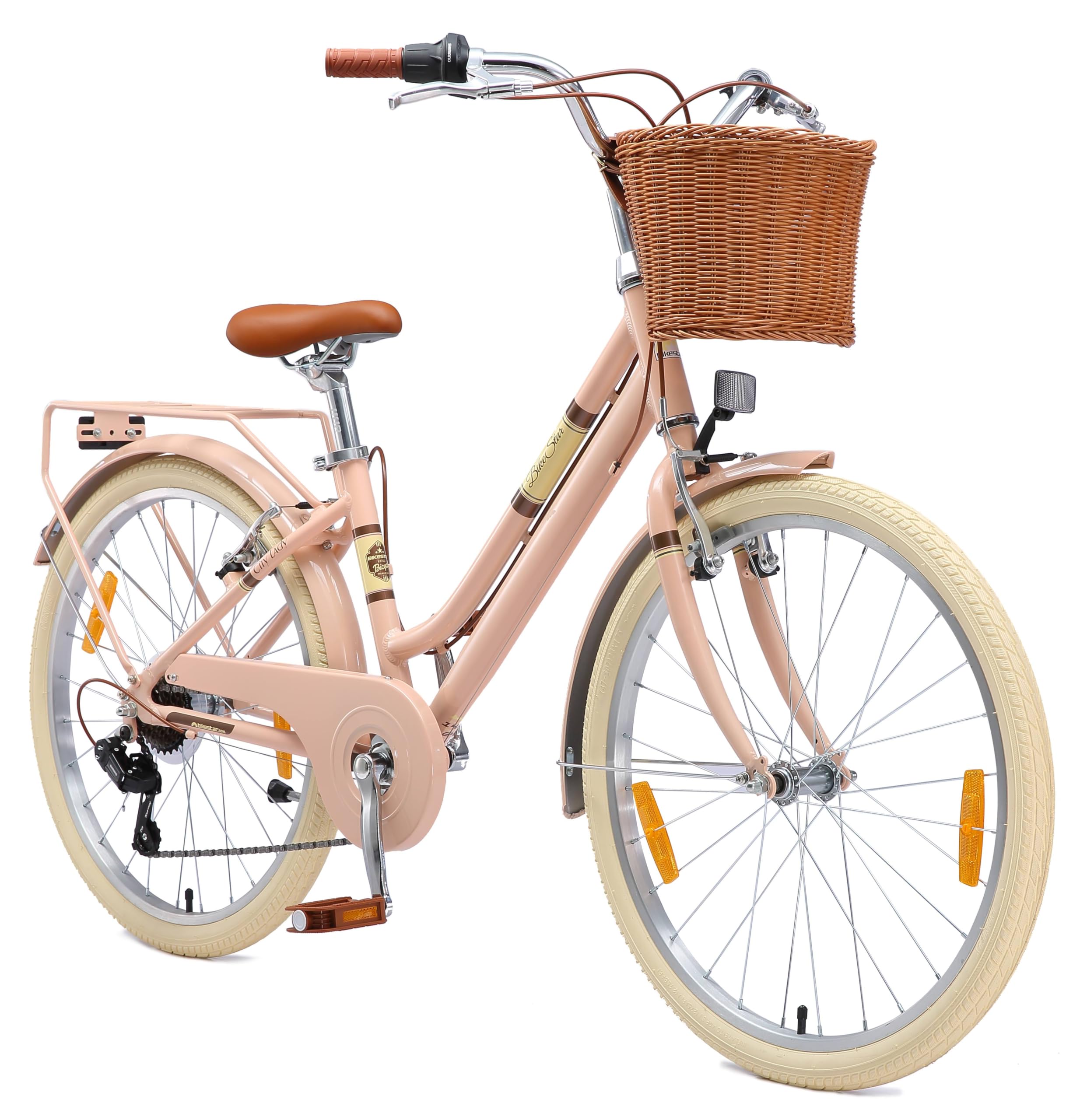 BIKESTAR Alu Kinderfahrrad 24 Zoll Ab 9-10 Jahre - 7 Gnge City Bike  V-Bremse 7 Gang Kinderfahrrad