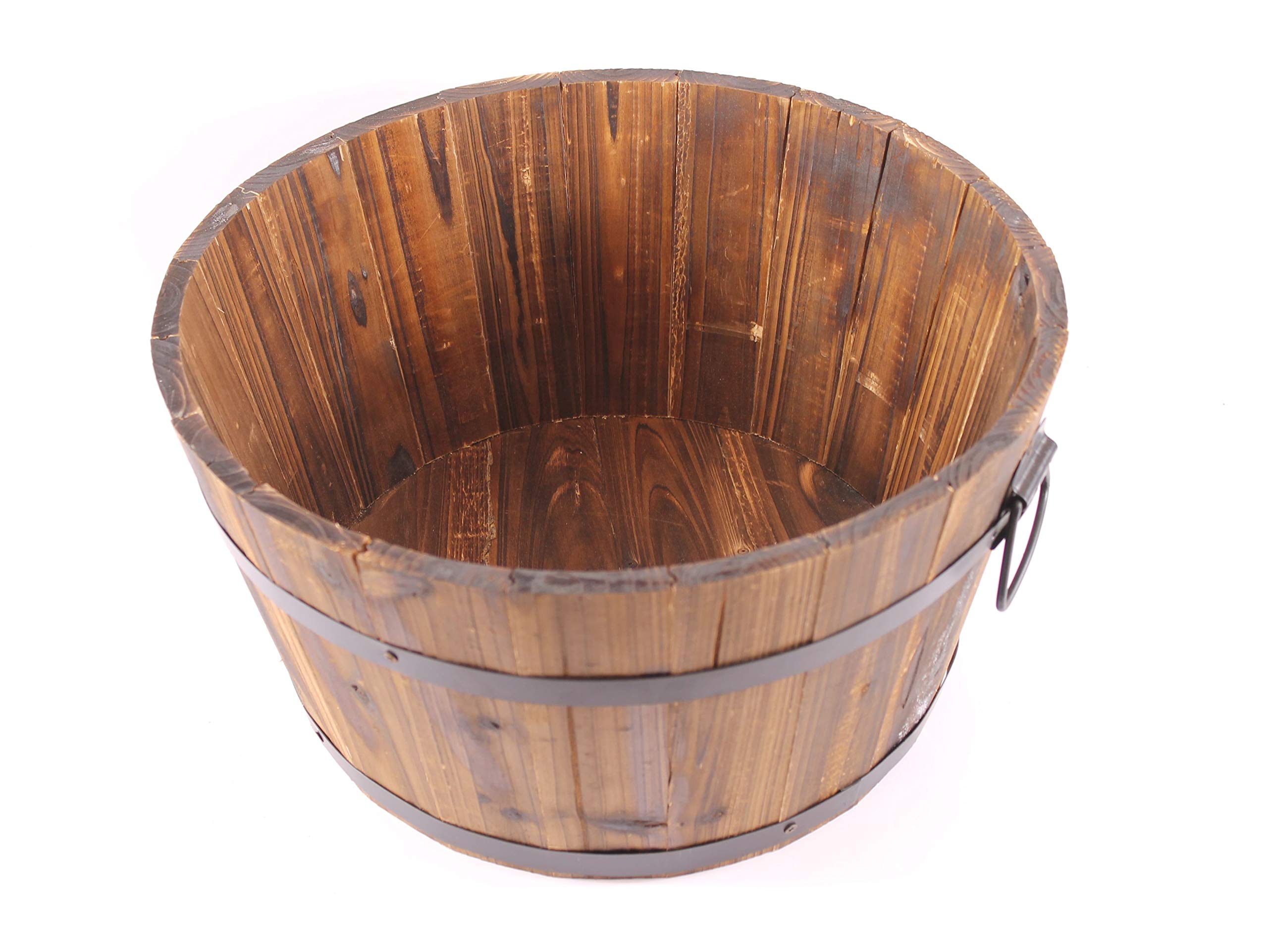Gardening Naturally Rustic Burnt Wood Barrel Different (Medium)