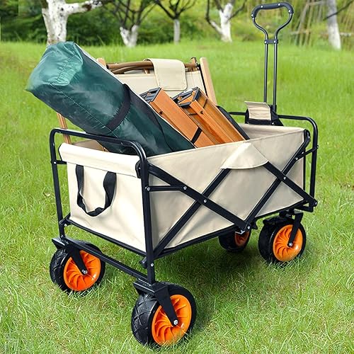 Miniatura 2 de Bgarden Carts,Collapsible Wagon,Sports Outdoor Utility Wagon Folding Garden Wagon Sports Steel Frame Foldable Yard Car Universal Wheel with Brake