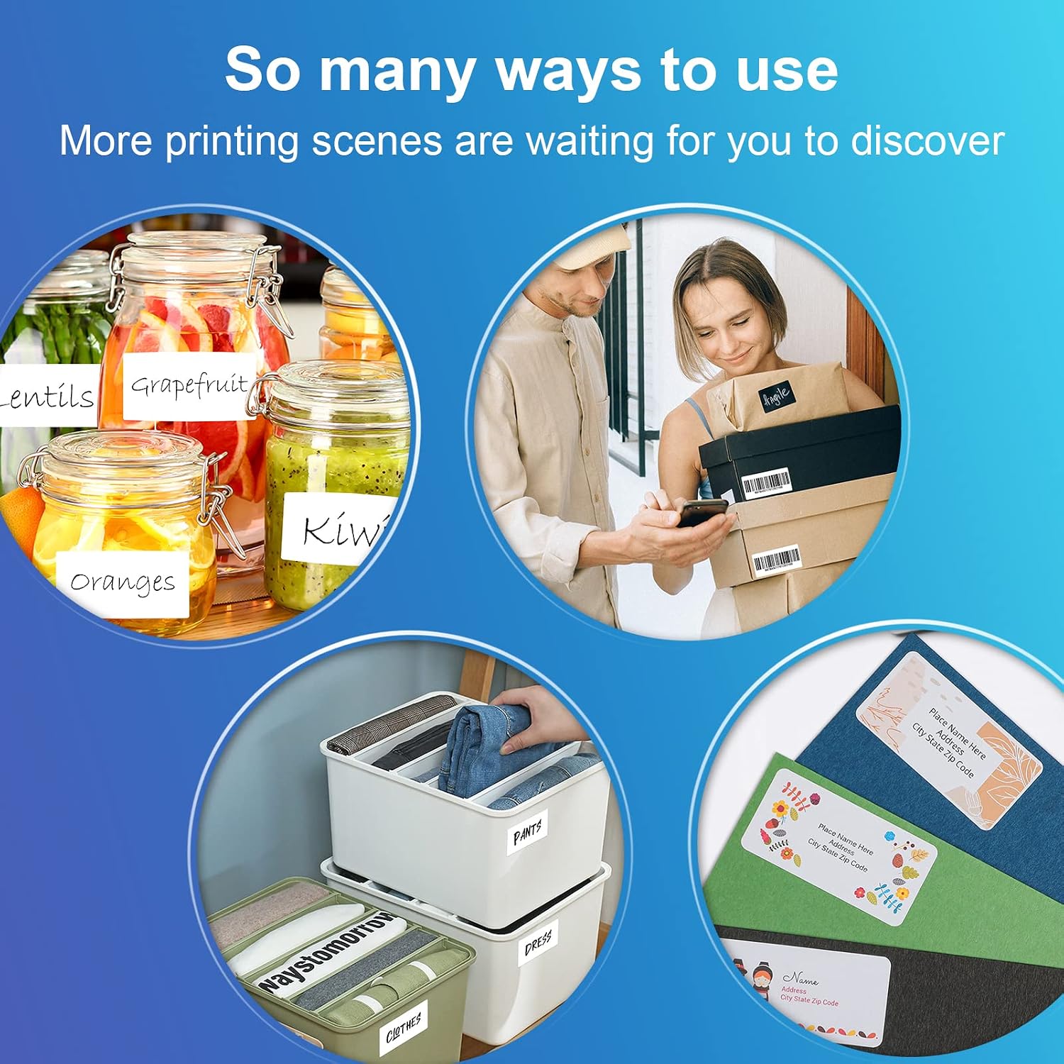 2" x 4" Shipping Labels, Printable White Sticker Labels for Laser/Inkjet Printer Mailing Labels 8.5"*11" US Letter-White, 10 per Sheet Total 1000 Labels (100 Sheets) image 5