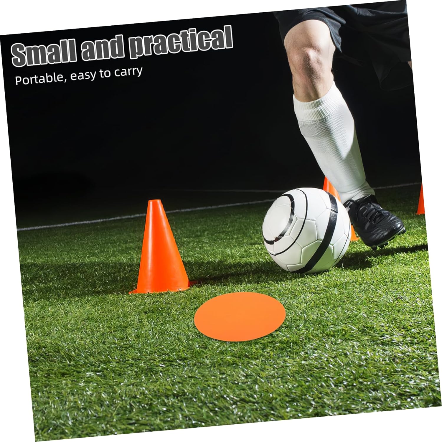 GALPADA 8pcs Bright Football Training Discs Soccer Training Equipment for Boys and Girls Improve Skills Performance Easy to Clean Markers for Agility and Coordination