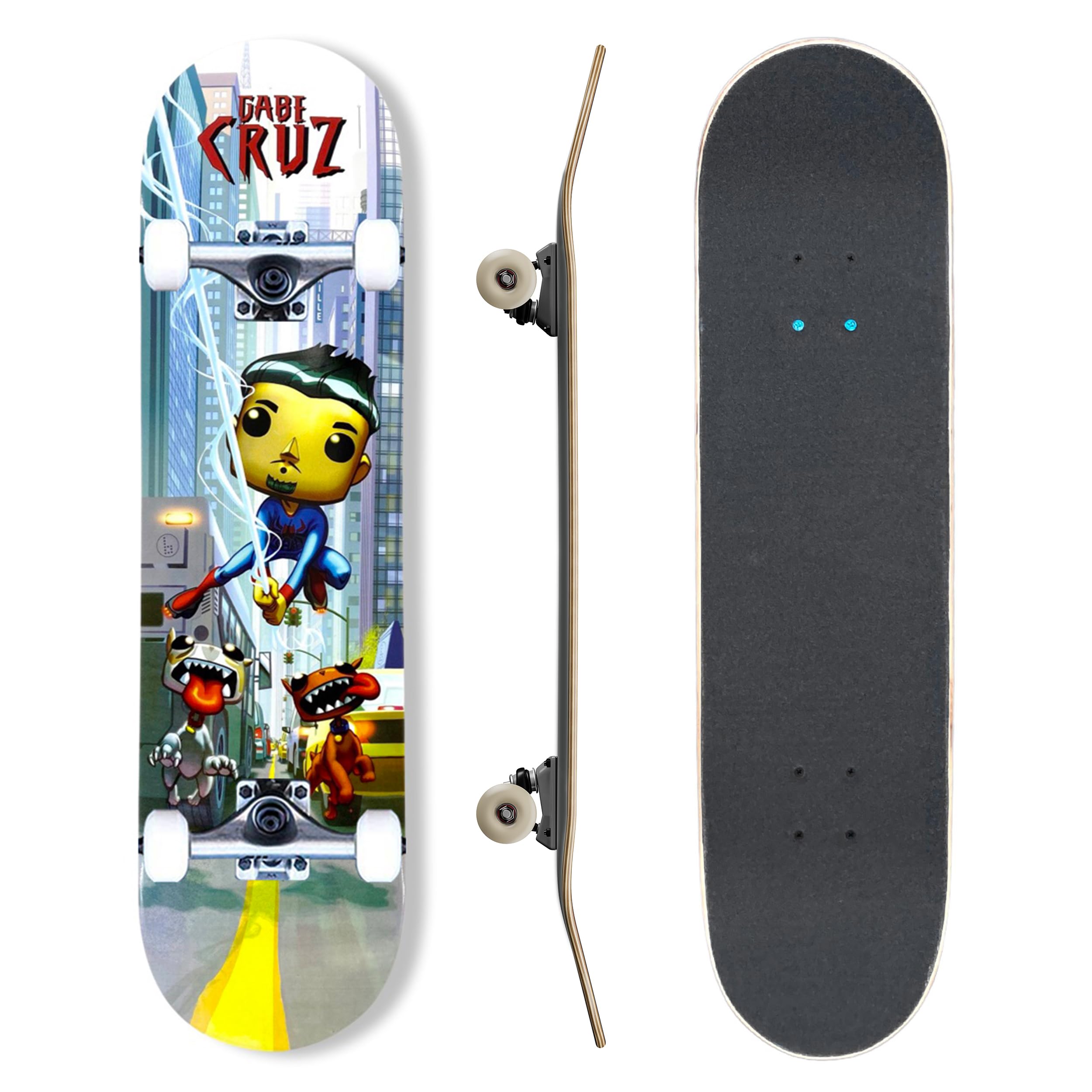 Braille Complete Skateboard for Adults Teens Boys Girls Kids Skateboard Standard Skateboard for Tricks 31 5 Pro Skate