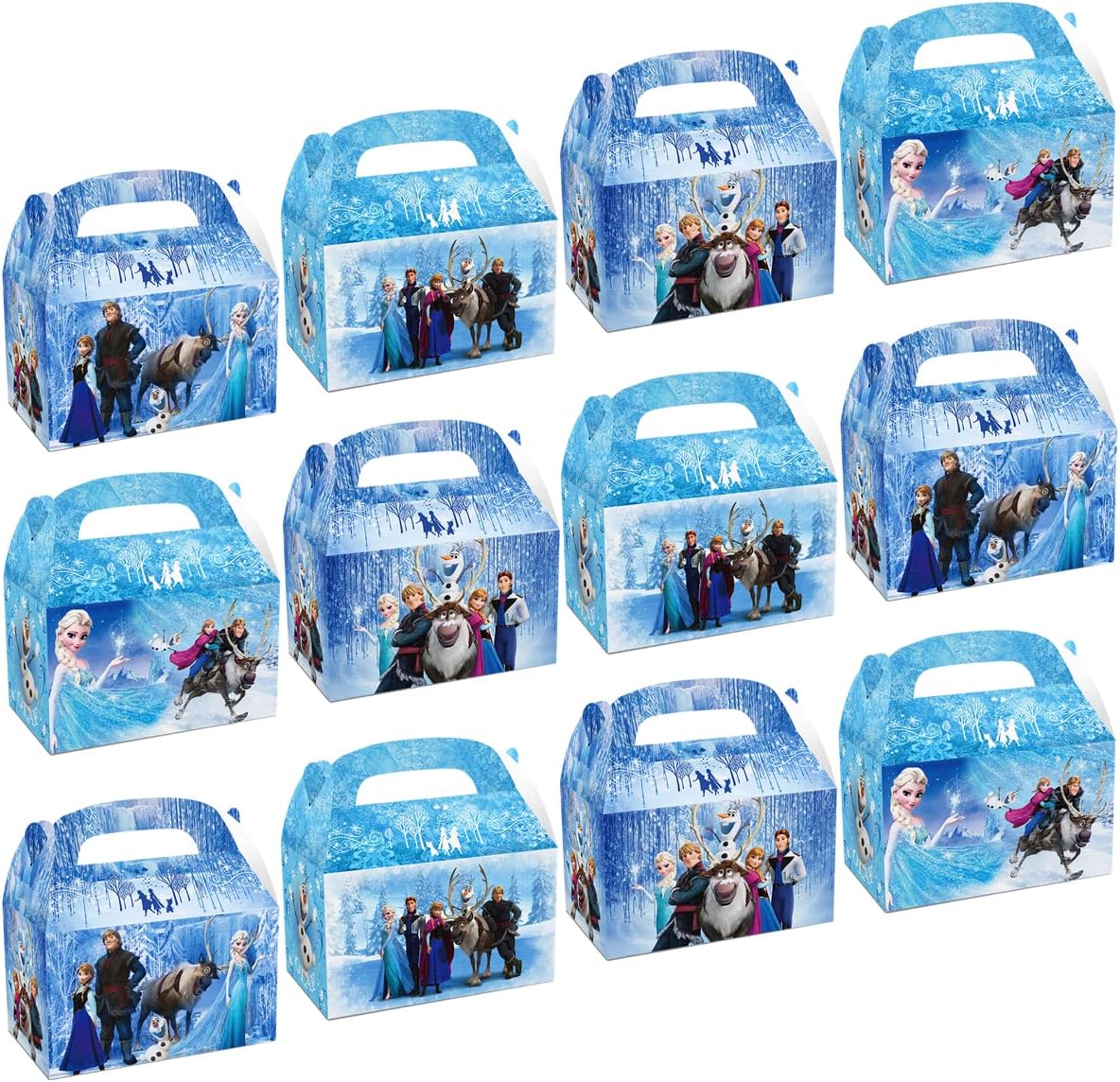 12Pcs Frozen Theme Party Supplies Frozen Party Candy Box Gift Bags Kids Party Decoration