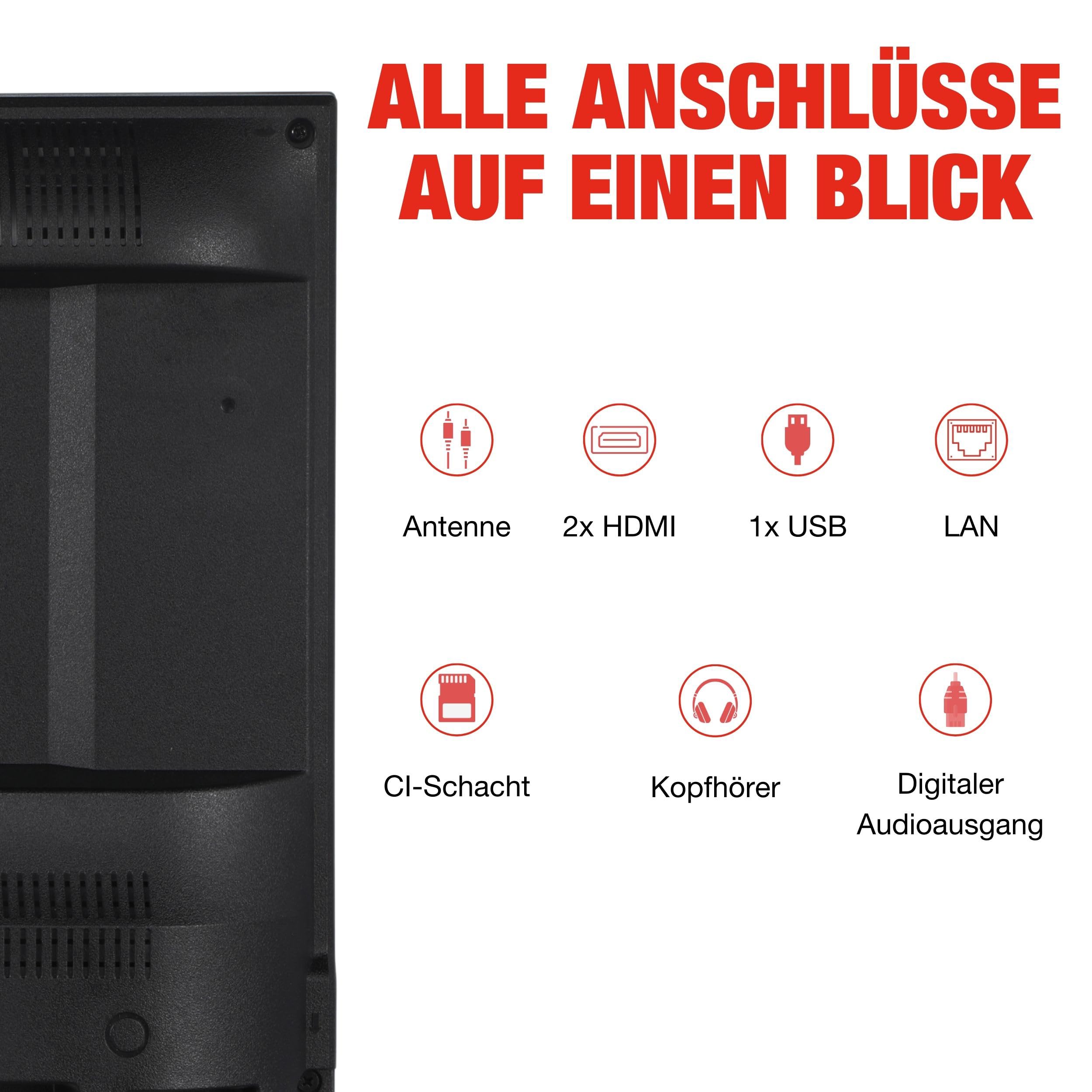 TELEFUNKEN XF40TP900S Fernseher 40 Zoll Smart TV Powered by TiVo Full HD, HDR TV mit Triple-Tuner und 6 Monate HD+ inkl., LED Fernseher (2026)