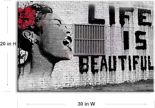 Miniatura 3 de Lienzo decorativo para pared para sala de estar decoración del hogar PIY de la vida es hermosa imagen pinturas al óleo impermeables con impresión