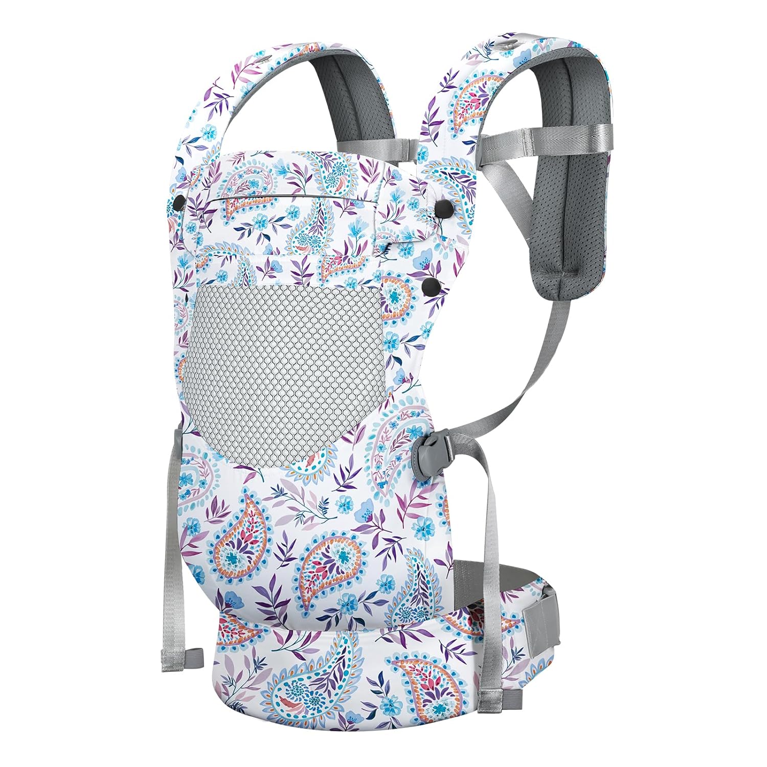 YooxArmor Baby Carrier, Ergonomic, Cozy, Breathable & Lightweight Infant Carriers for 7-66lbs with Lumbar Support, Easy to Wear Hands Free Embrace Toddlers Carrier for 3-36 Months, Peacock Feather