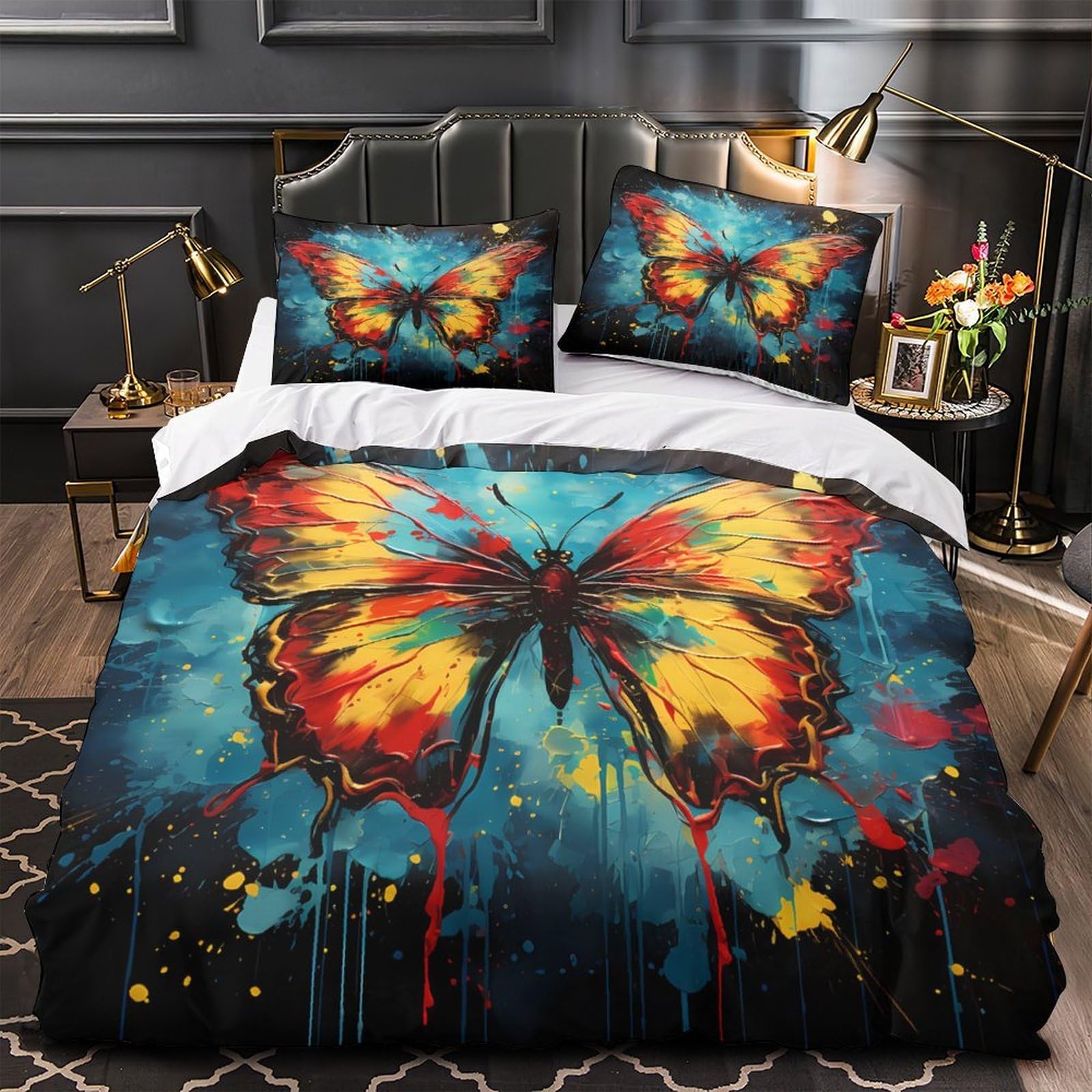 Housse de couette abstrait vibrant pour créer un espace déco dynamique dans une chambre d'ado