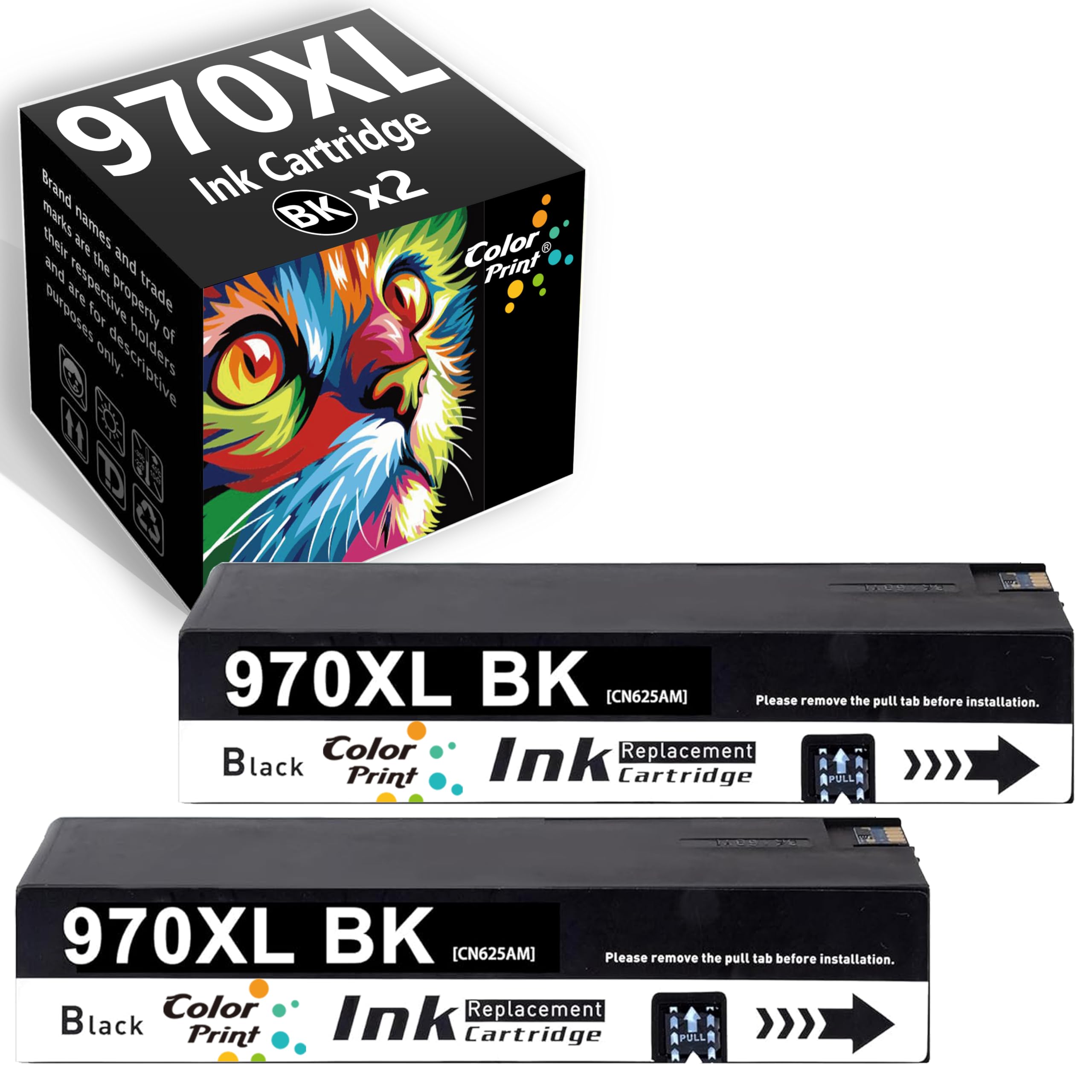 Color Print Compatible 970XL Black High Yield Ink Cartridge Replacement for HP 970 XL for Officejet Pro X451DN X451DW X476DN X476DW X551DW X576DW