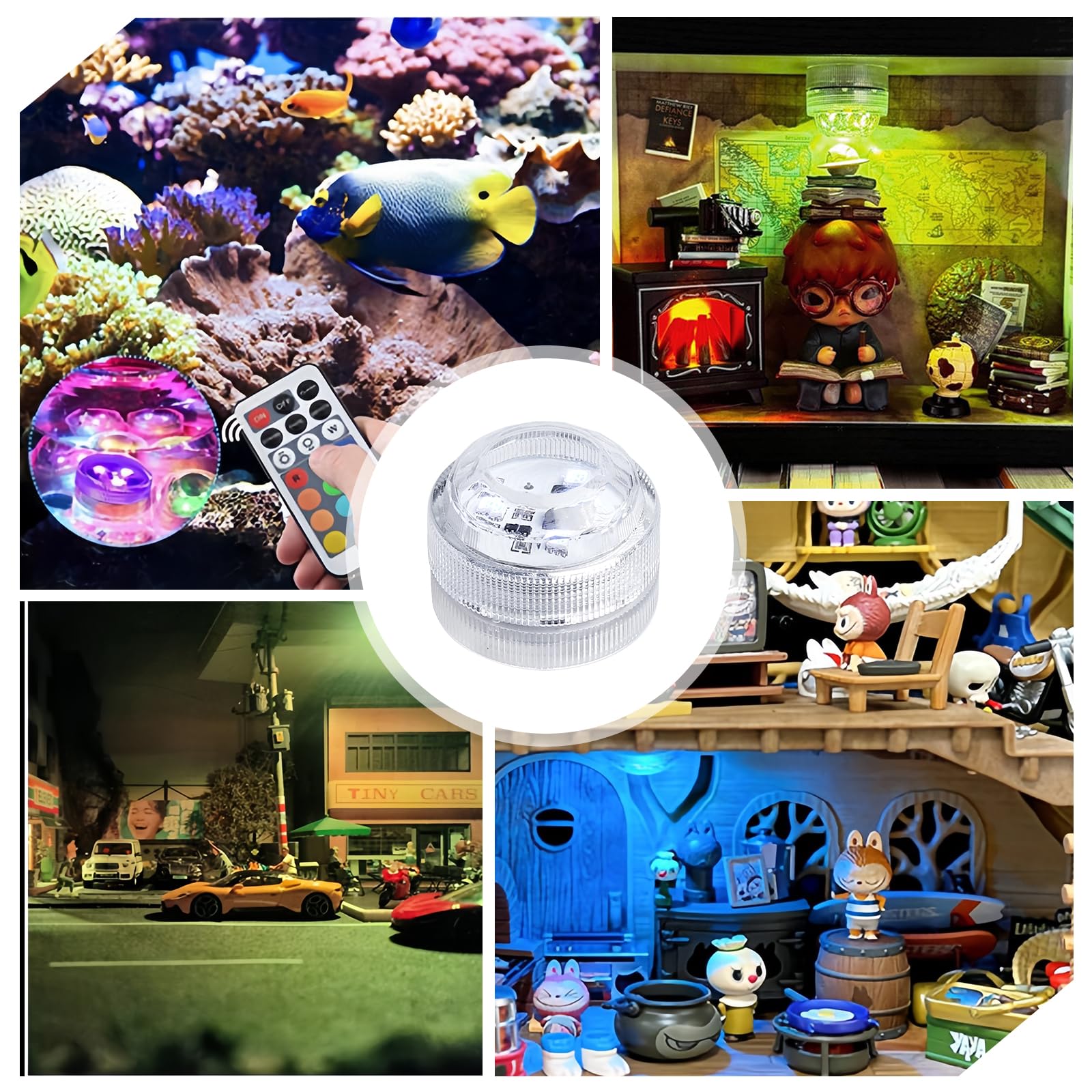12PCS Mini Lumières LED Submersible, Lampe sous-Marines Étanche RGB avec Télécommande, Multicolore LED Eéclairage Bassin, Lampe Aquarium pour Aquarium, Base de Vase, Étang, Piscine, Baignoire