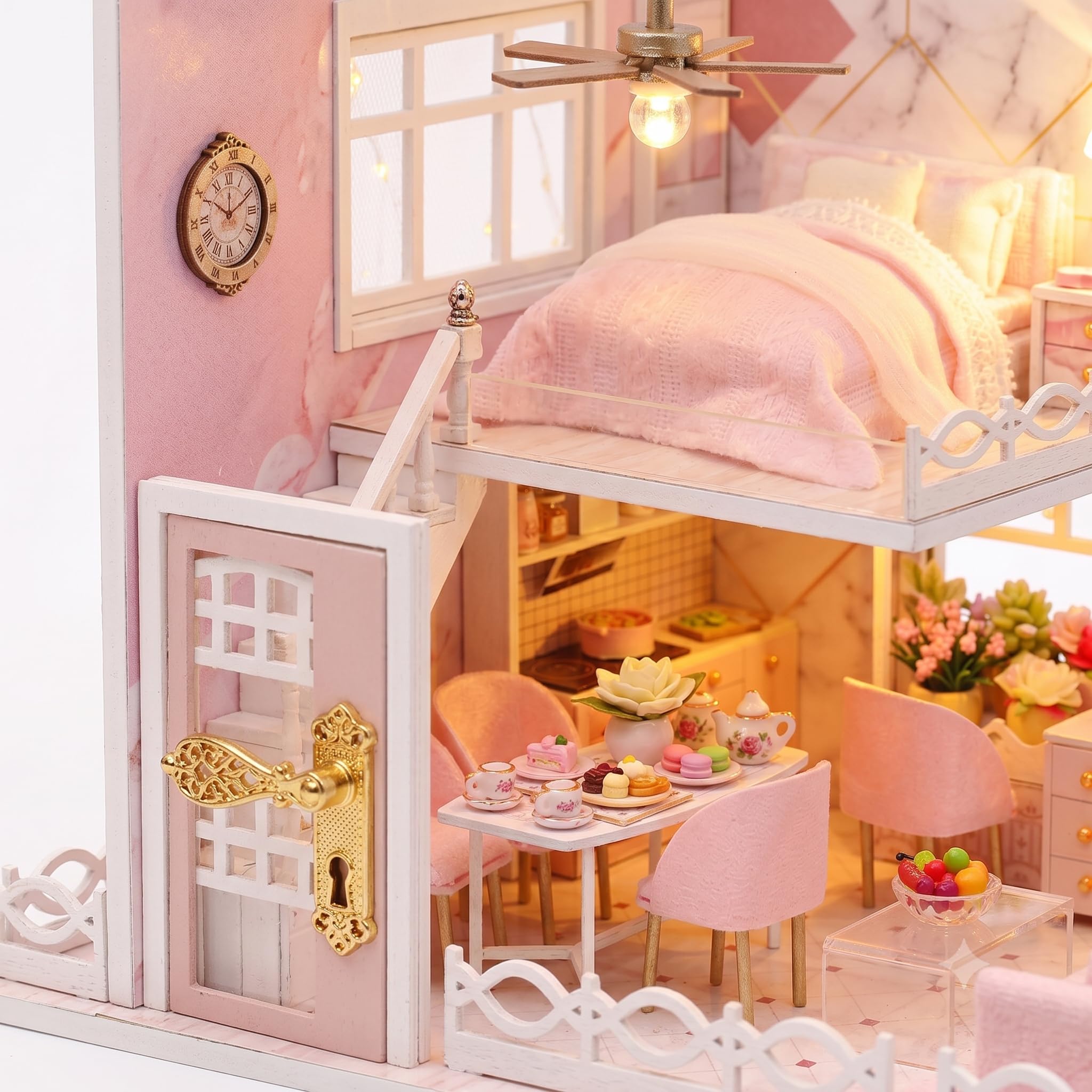 Maison Miniature de Poupée DIY, Maquette en Bois 3D Kit de Construction