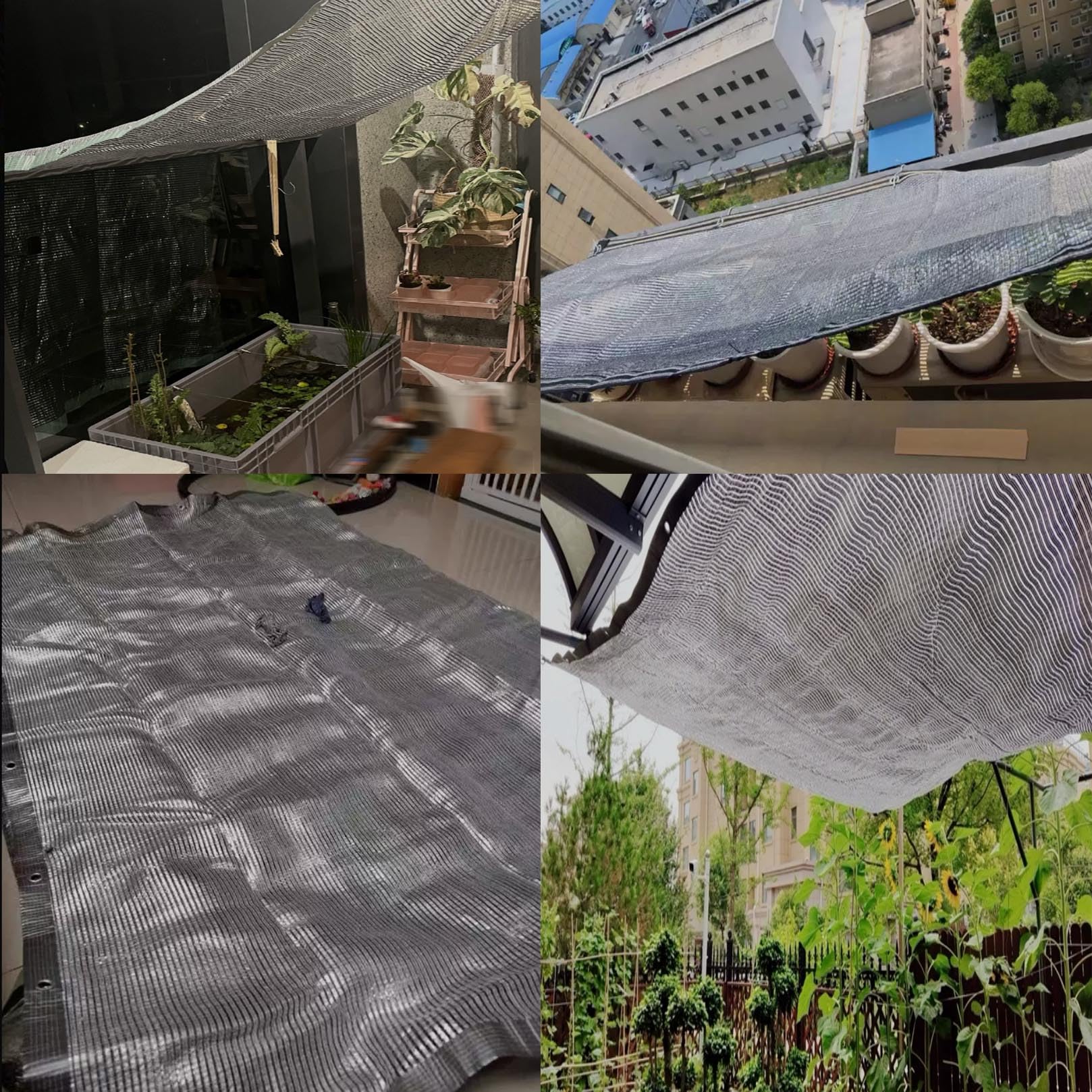 Red de Sombra 55% Aluminio, Malla Sombreadora regulación de Temperatura, Bordes Reforzados Resistentes al Viento, para Huerto, Jardinería y Macetas, Plantas