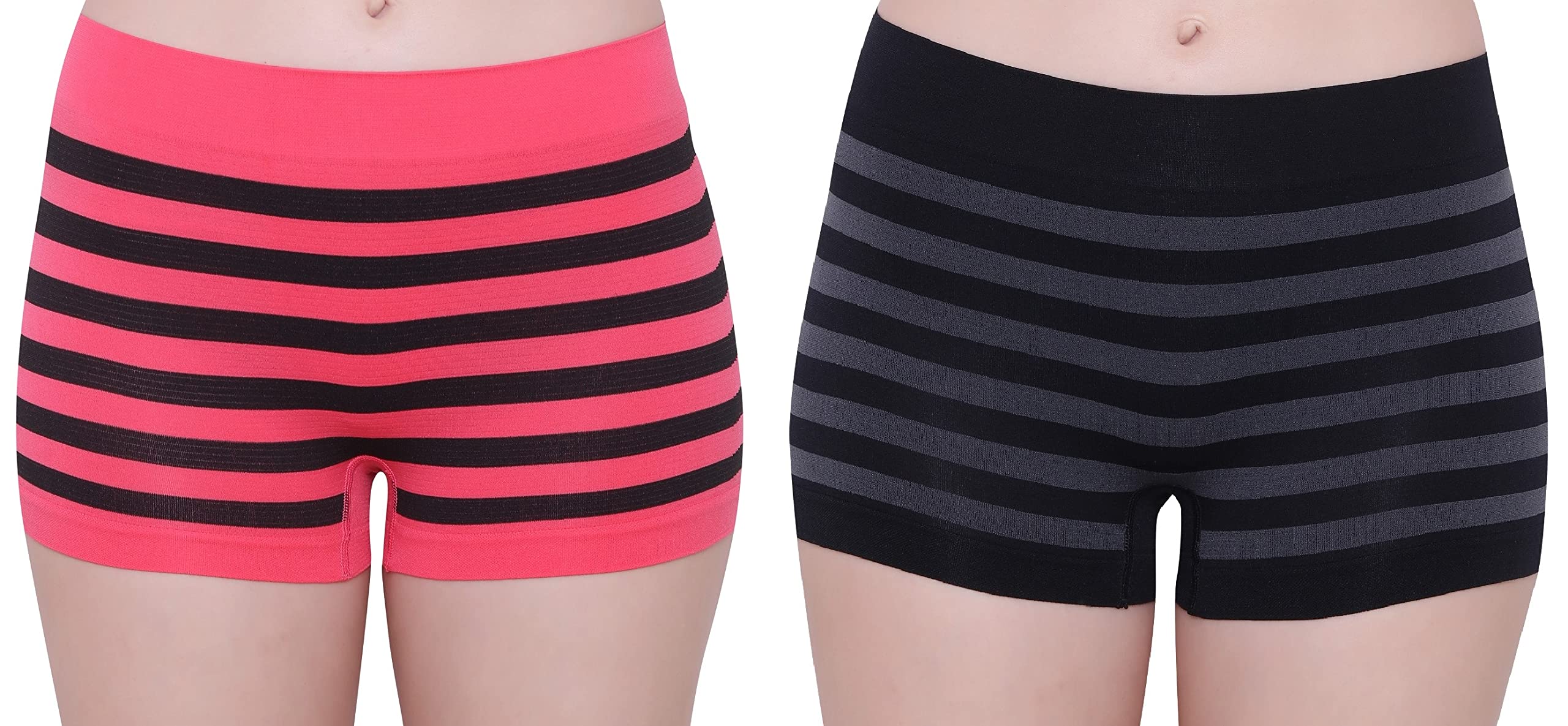 glamoras Women’s Nylon Spandex Seamless No Panty Lines No Show Boushorts Panty - Free Size, Pack of 2-picture-17