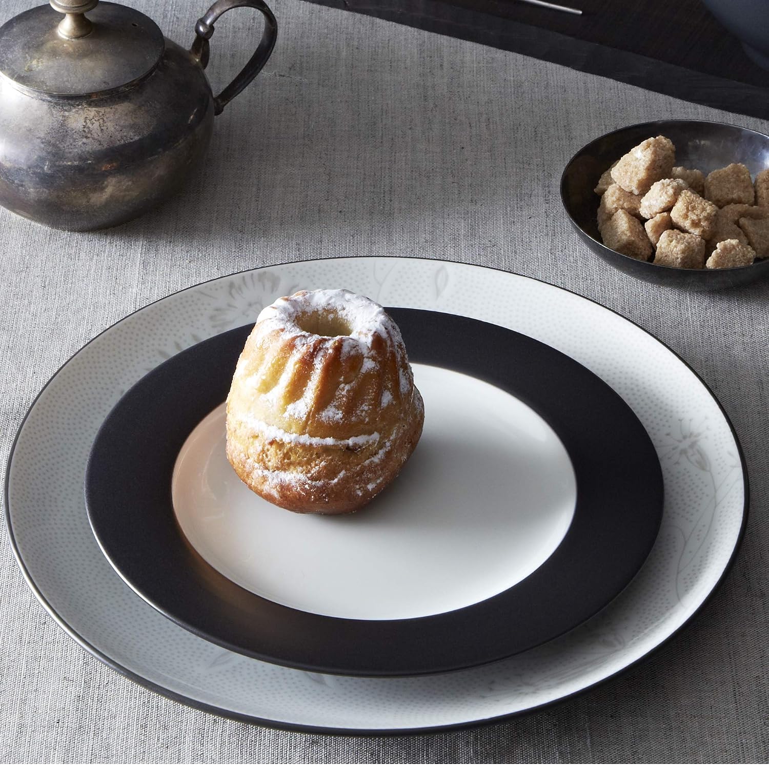 Noritake Colorwave Graphite Set of 4 Rim Salad Plates, 8 1/4"