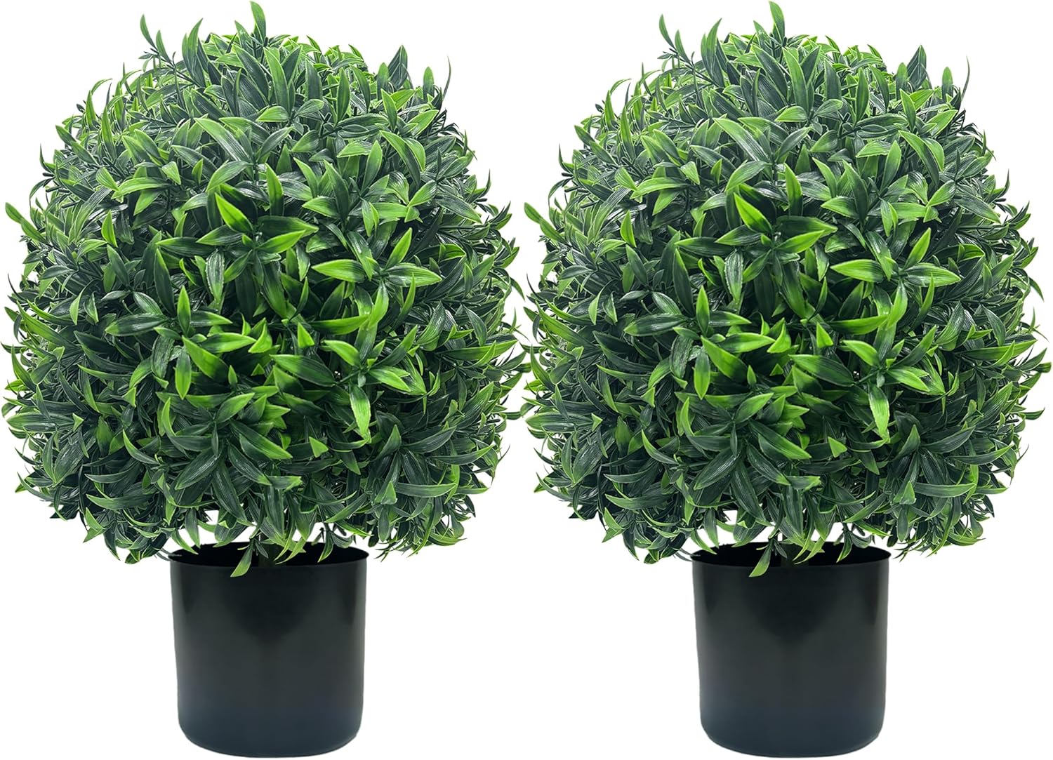 Artificial Topiary Boxwood Trees 20 Inch 2pcs UV-Protected Green Faux Plant Ball Outdoor for Home Front Porch, Indoor Walkway, Entryway Indoor & Outdoor Decor