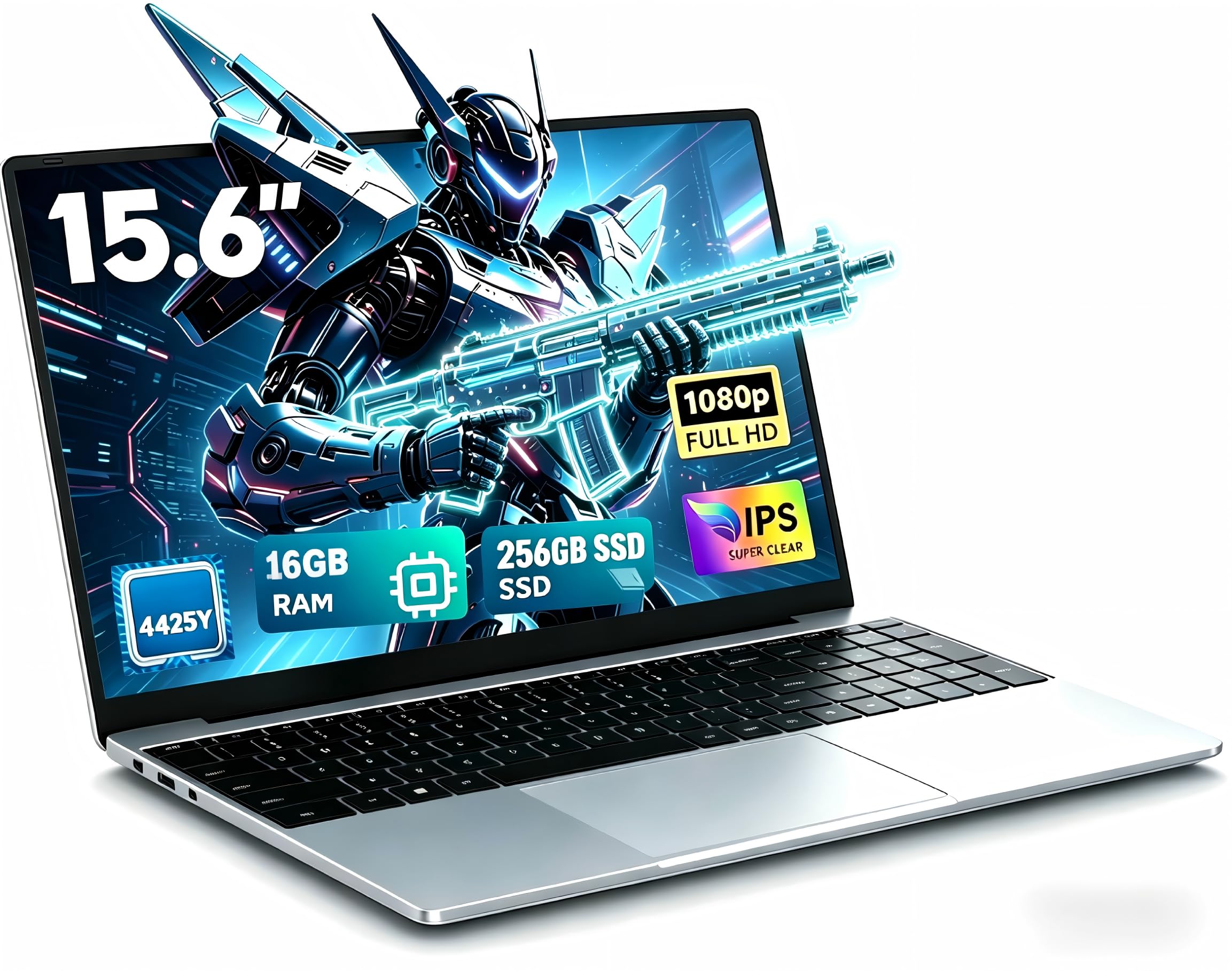 PC Portatile 15,6 pollici 16 GB RAM 256 GB SSD Computer Portatile studente ufficio affari Notebook ufficio Processore 4425Y (fino a 1,7 GHz), 1920 × 1080 Full HD, Win 11, compatibile WiFi 5 Bluetooth