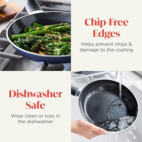 Miniatura 8 de Deco - Sartén antiadherente de 8 pulgadas, fabricada en Italia, cerámica de diamante, sin PFAS, apta para lavavajillas y utensilios de metal,