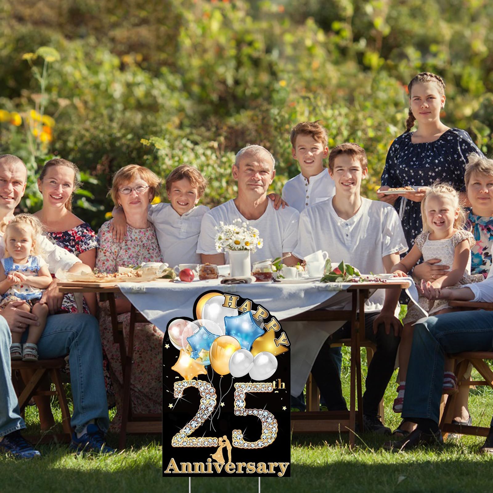 Amazon.co.jp: ゴールデン25th Wedding Anniversary ヤードサイン 