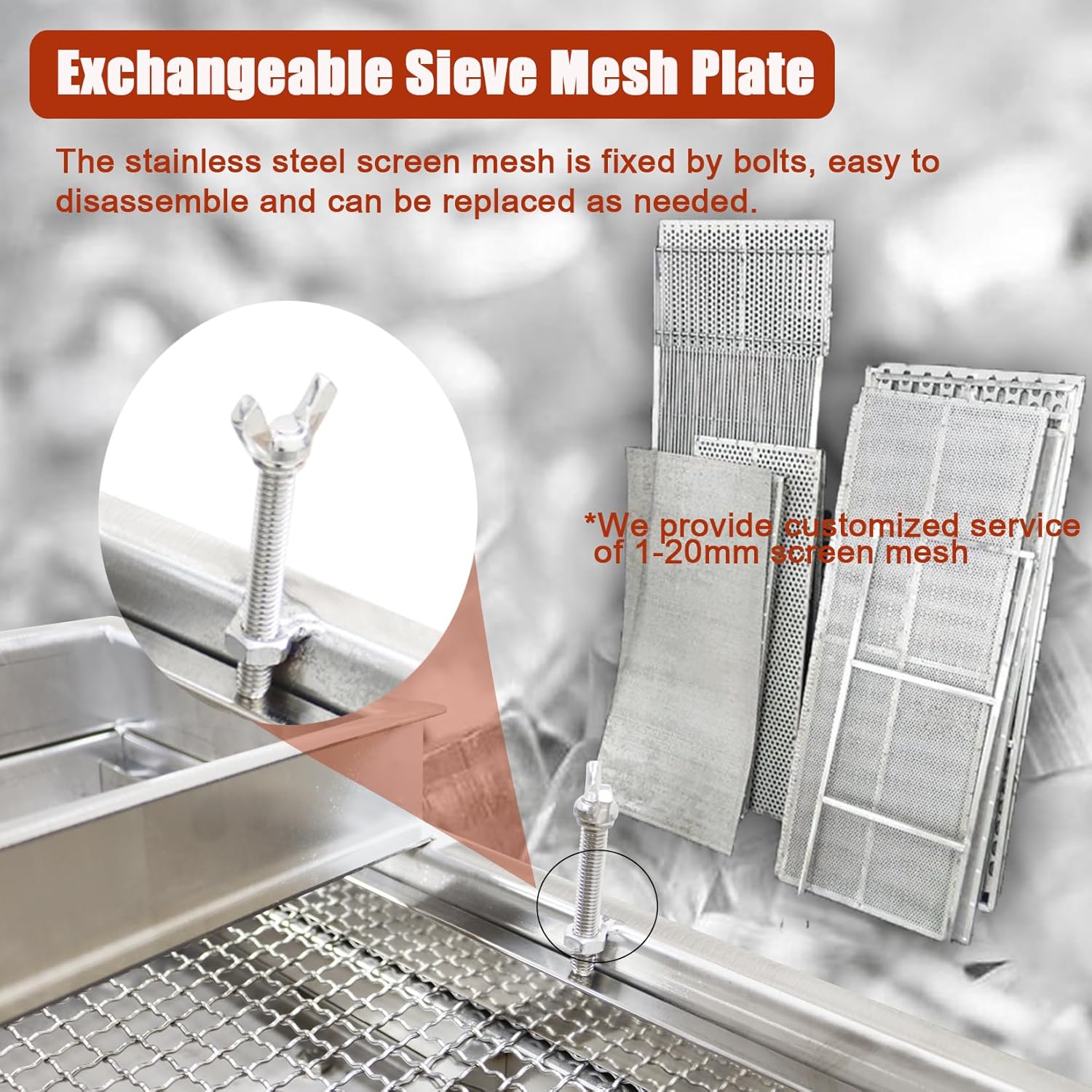Electric Linear Vibrating Sifter(Two Motors+11mm Screens) Straight Vibrating Sieve Shaker Stainless Steel Linear Sifter Machine Linear Shaker 110v