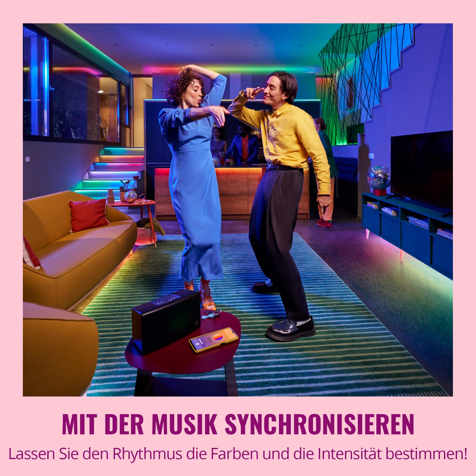 WiZ SMART FLEX STRIP - 10 m, 16 Millionen Farben + Weißschattierungen, dynamische Lichtszenen, verbindet sich mit Ihrem WLAN, Sprach- / App-Steuerung, funktioniert mit Google Home, Alexa und HomeKit.