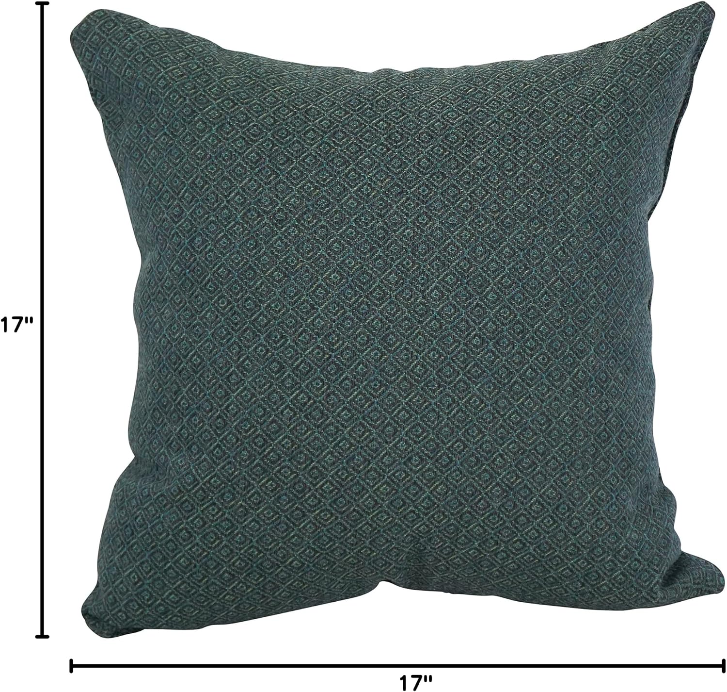 Blazing Needles Square Polyester Jacquard Throw Pillow, 17", Hazeltsb Bluegr