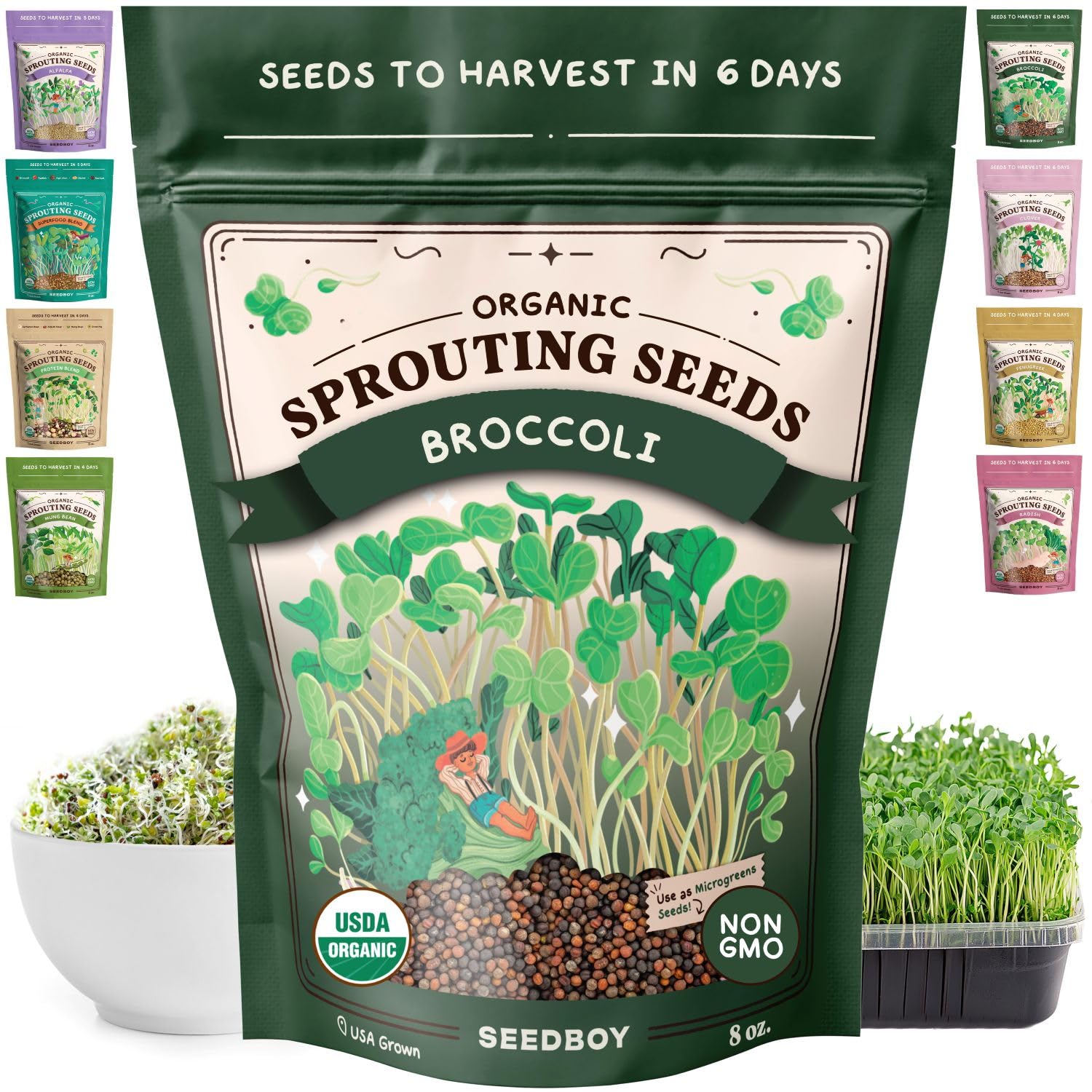 Seedboy Organic Non-GMO Broccoli Seeds