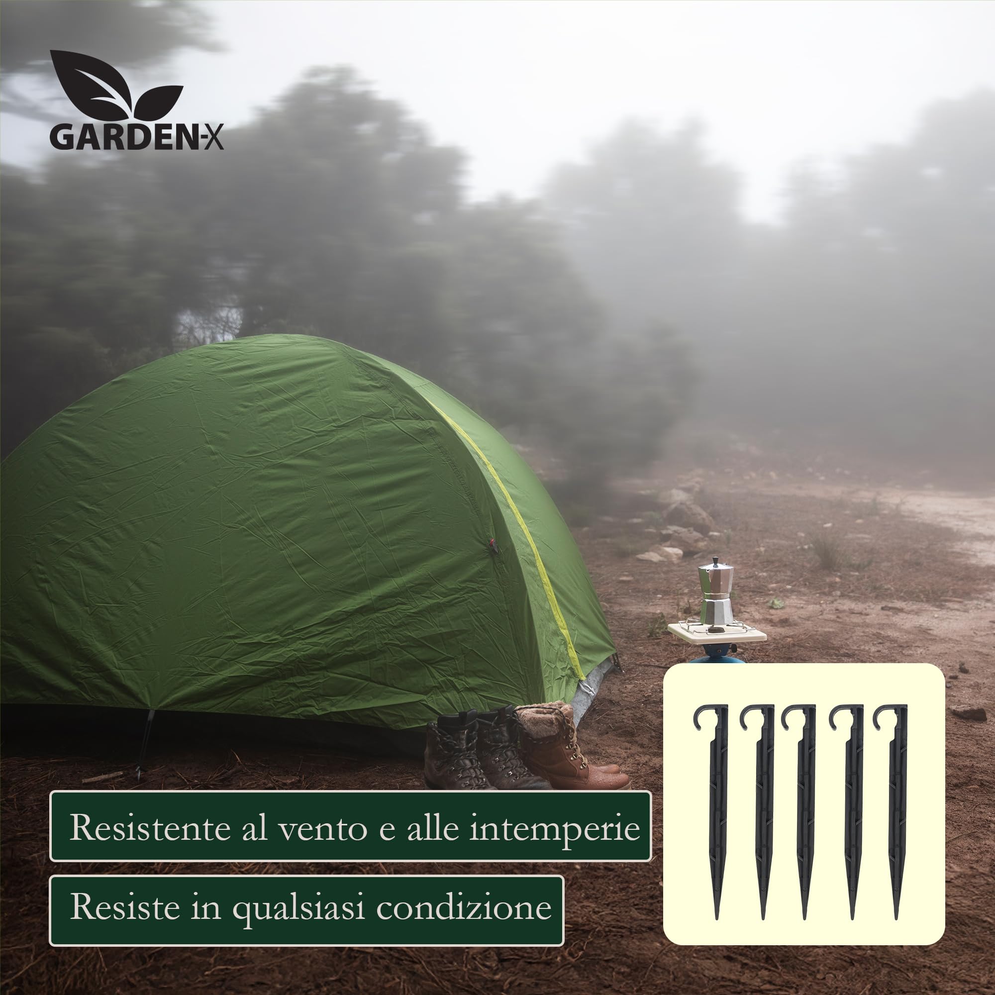 GARDENIX Ancoraggio per tubo da giardino, 50 pezzi – Ancoraggio di fissaggio per tubo antigoccia, irrigazione picchetto – Ø 16 mm – Tubo di perla, forcella stabile e infrangibile, lunga durata,