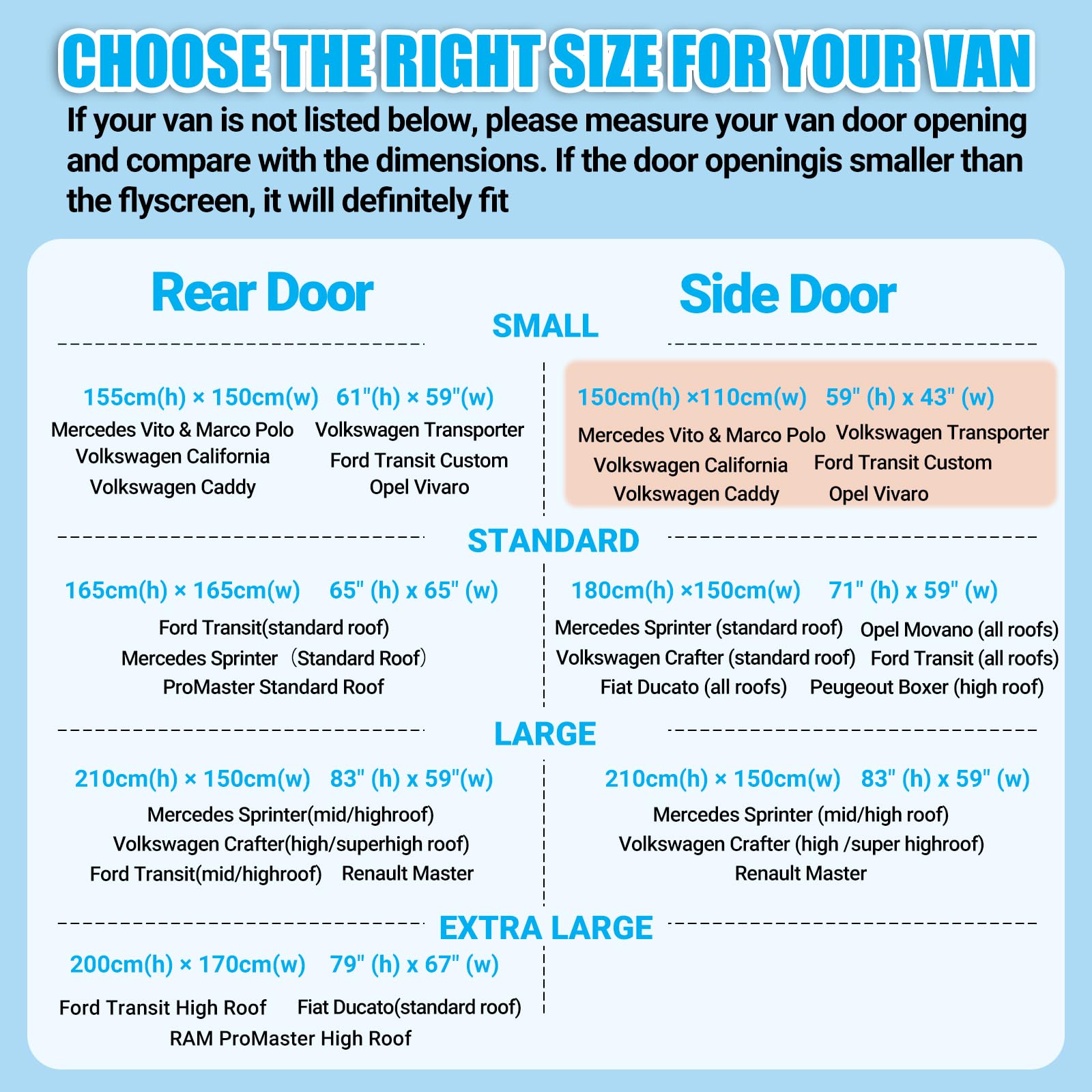 ZATOOTO Moskitonetz Van mit Magnetismus, Fliegengitter Auto für Mercedes Vito, Volkswagen Transporter und Volkswagen California, Center Magnetic Closure für Insektenschutz Auto