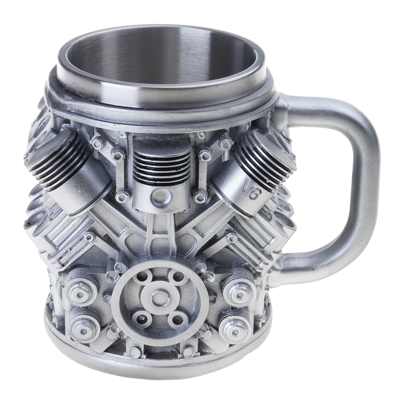 yanwuwa Automotive Engine Pattern Coffee Cup Stainless Steel Inner Layer Drinking Mug Mechanical Theme Drinkware for Home Rustproof Stainless Steel Water Mug