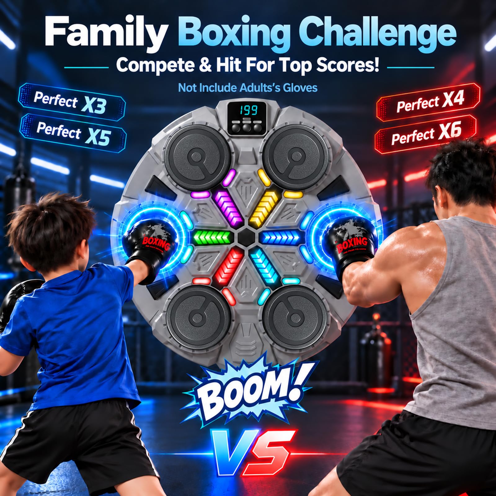Musik-Boxmaschine, interaktives Wand-Box-Zielgerät mit Bluetooth, für Kinder, Erwachsene, Teenager, Alter 6, 7, 8–14+