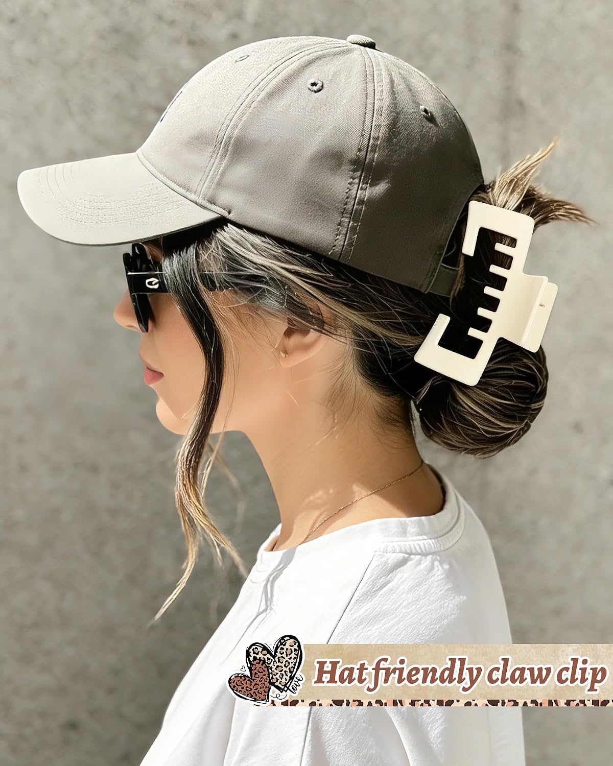 Hat-Friendly Claw Clips for Baseball Caps, Trucker Hat Hair Clips for Women | 4 Pcs Hair Claw Clips for Thick Hair Hat Hairstyles, Gifts Hair Accessories thumbnail