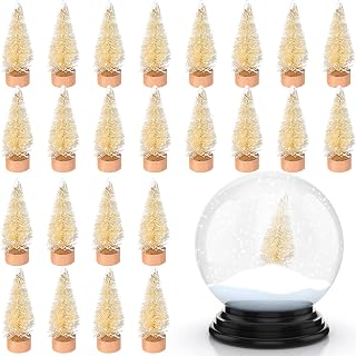 Sumind Mini Pine Trees Set, 24 Pieces, Beige, Plastic