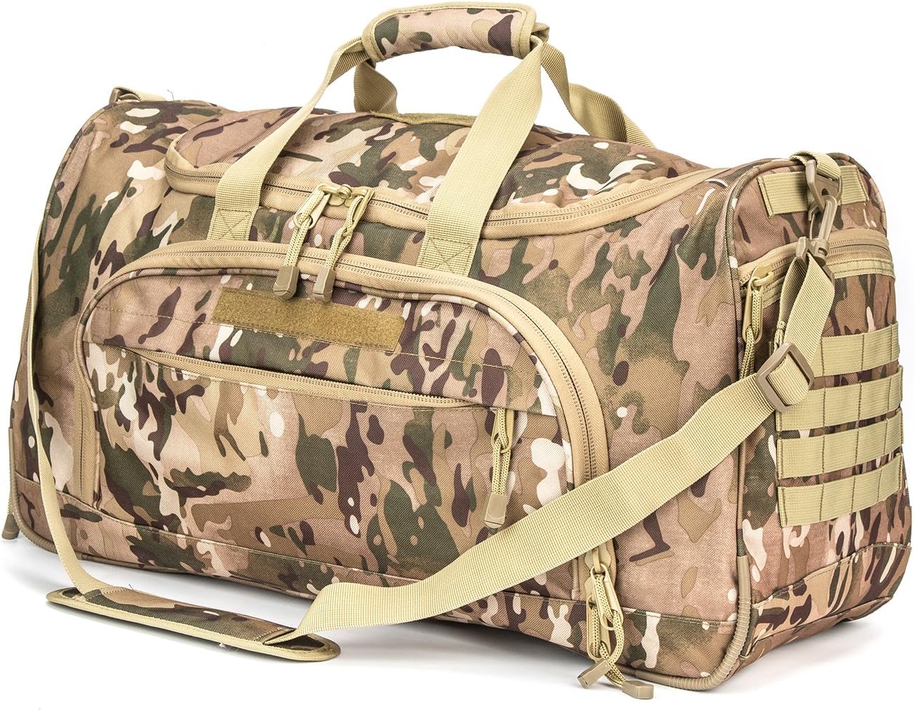 Tactical Military Duffle Bag Gym Bag Travel Sports Bag Outdoor Small Duffel Bag for Men (camo-B)