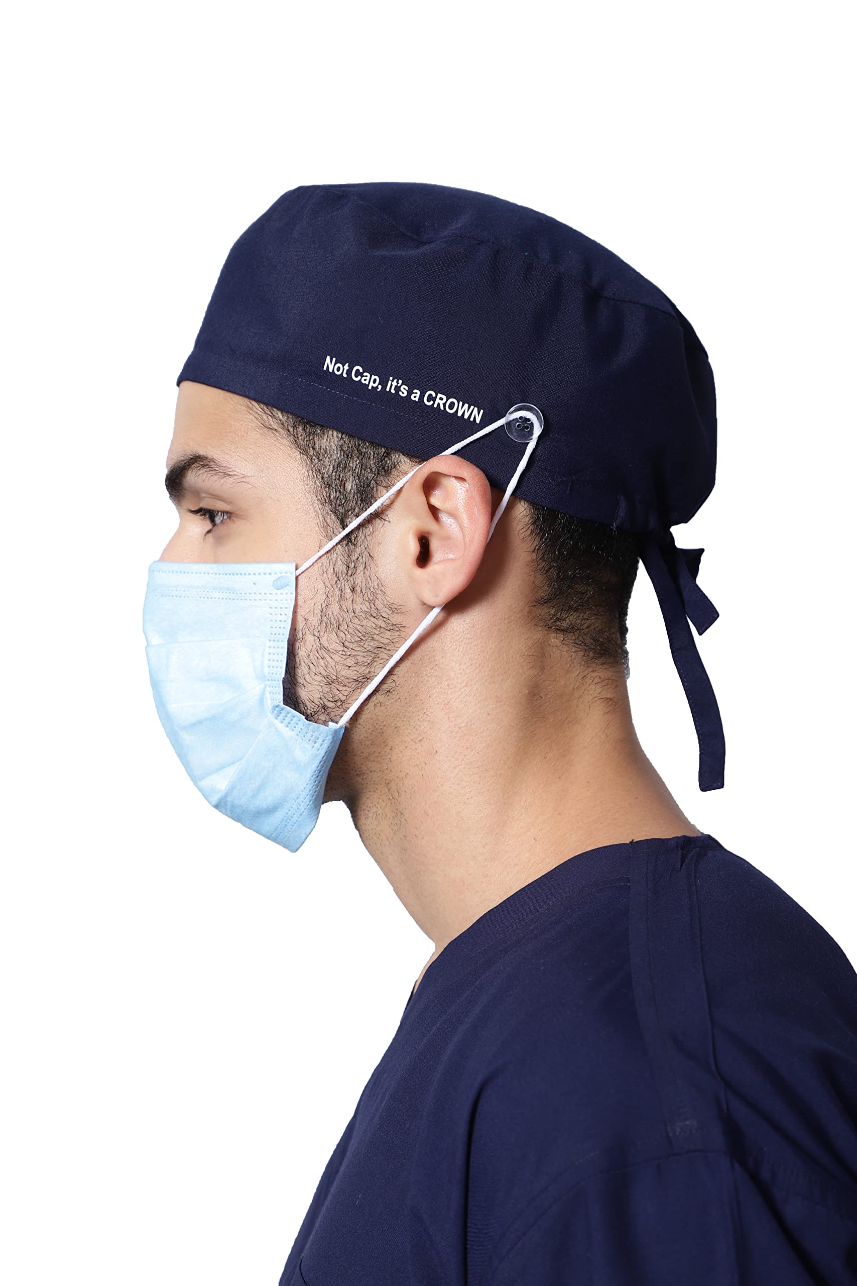 UNINUR Premium Scrub Cap for Mens Dotor & Nurse with Tag Not a Cap, It’s a Crown - Navy Blue (B0C56ZWF7Q) Amazon Price History, Amazon Price Tracker