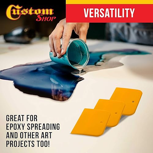 Miniatura 5 de Custom Shop Herramientas esparcidoras de plástico de 3 pulgadas para rellenos de carrocería automotrices (paquete de 50), masillas, esmaltes, resina