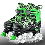 Adjustable Roller Skates for Boy & Youth, Kids Roller Skates with All Light up Wheels for Indoor Outdoor Sports