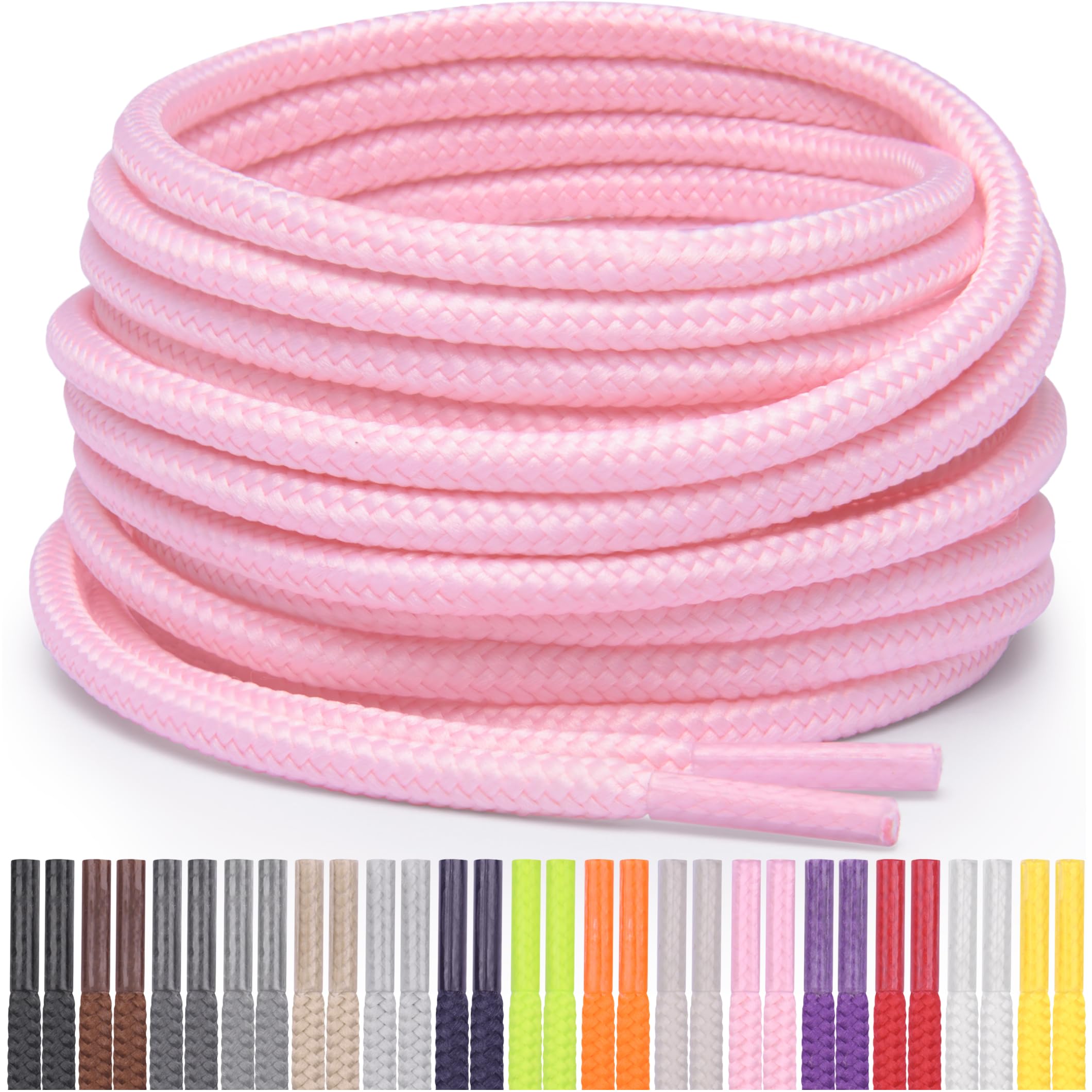 Miscly Round Shoelaces [1 Pair] 5/32″ Thick - For Shoes, Sneakers & Boots