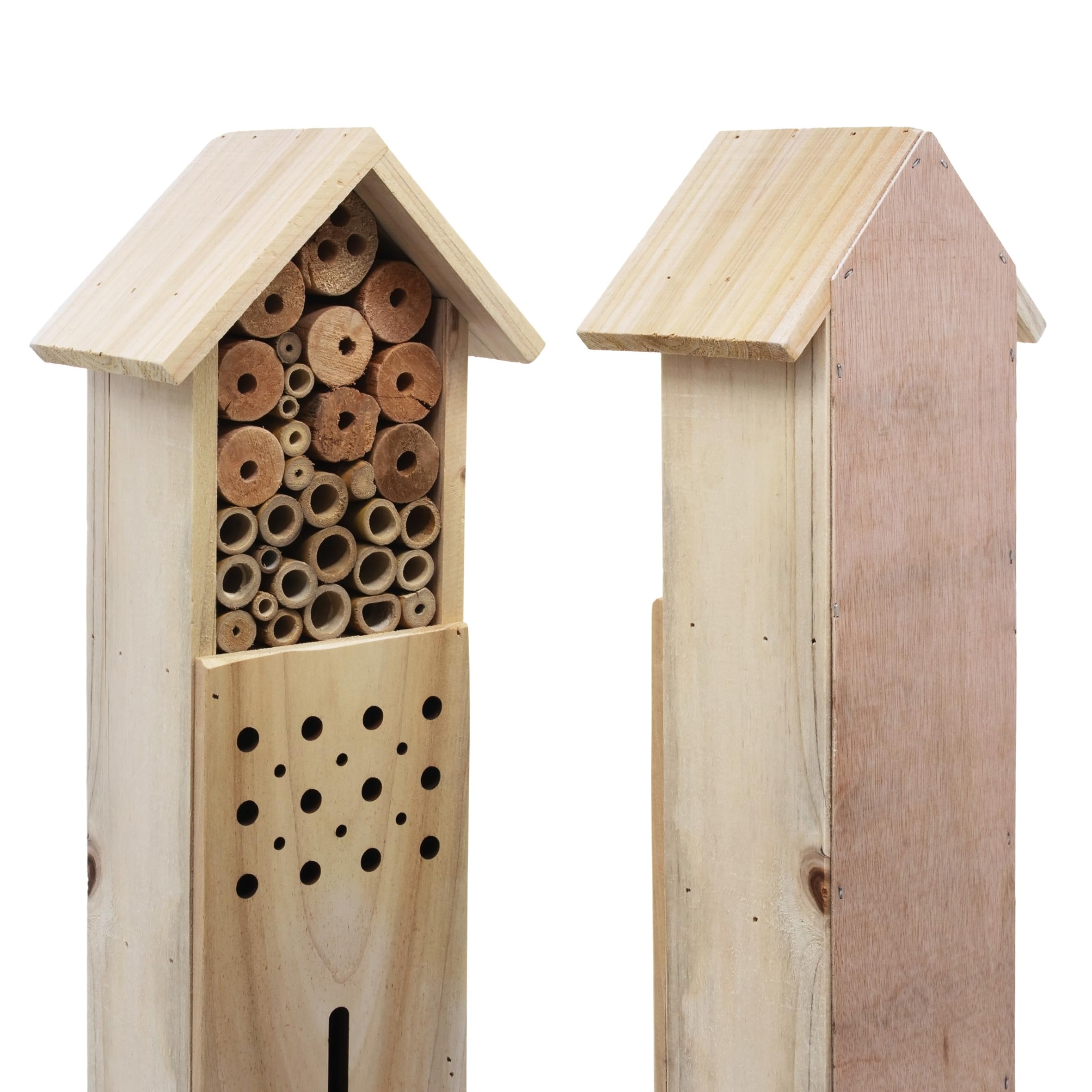 Spetebo Hotel para insectos XXL con estaca – 79 cm x 15 cm x 10 cm – Soporte para casa para insectos