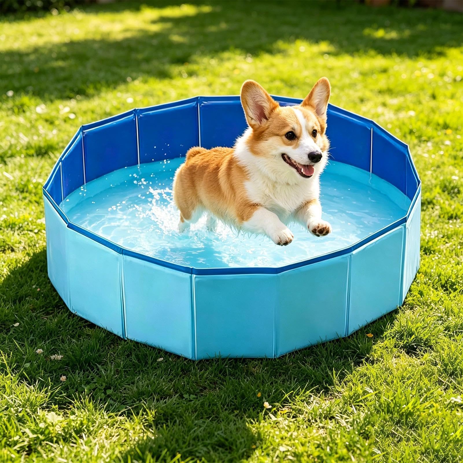 Piscina Pequeña 120 x 30 cm Antideslizante Plegable Portátil Bañera | Bañera Dura Para Mascotas Adecuado En Patio Jardín Baño Interior Exterior Hogar Niños Cachorros Gatos